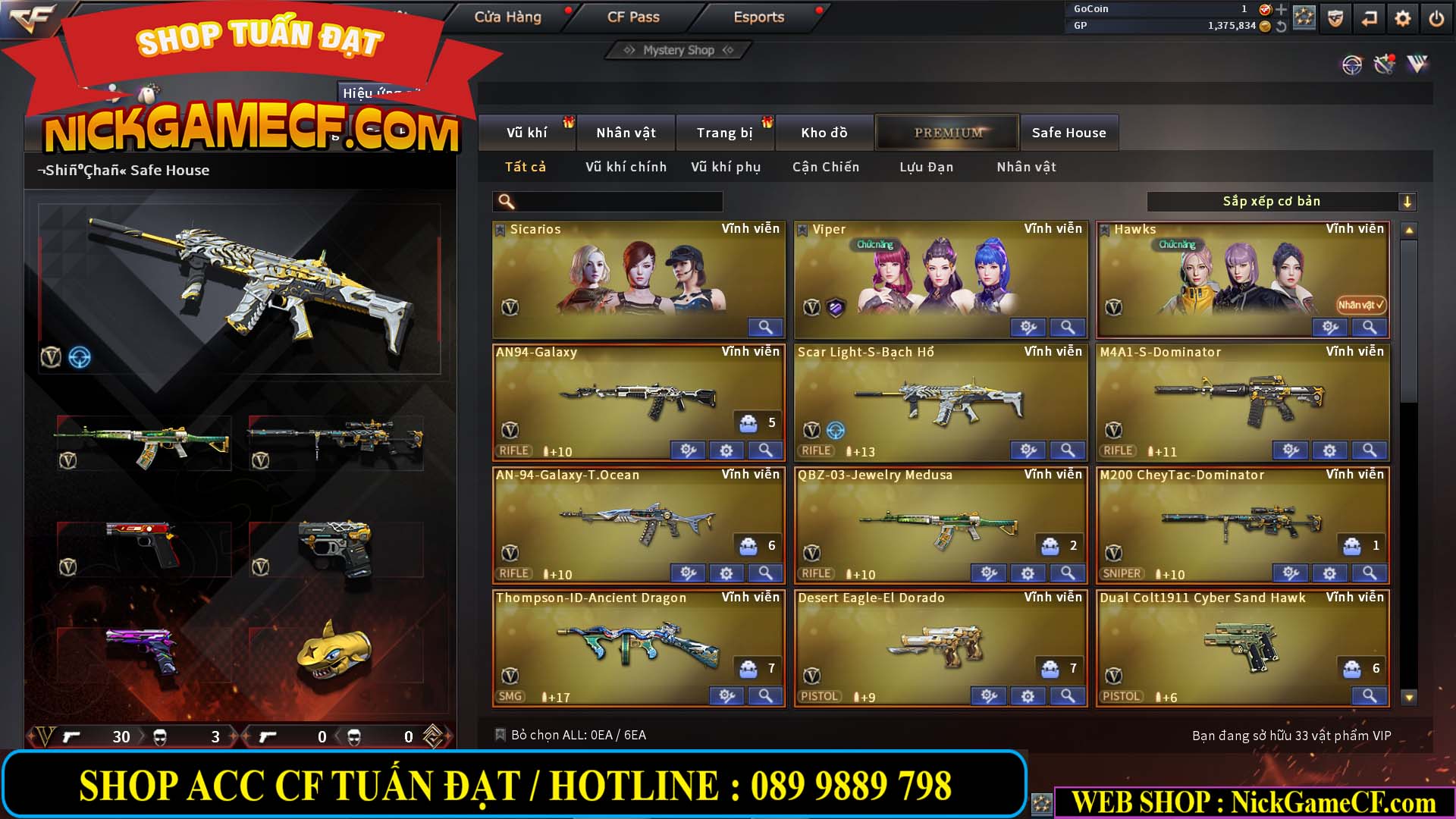 MÃ CF13248 - GIÁ : 3999K - CHIẾN  C4 SIÊU NÉT - 33 VIP - VIP6