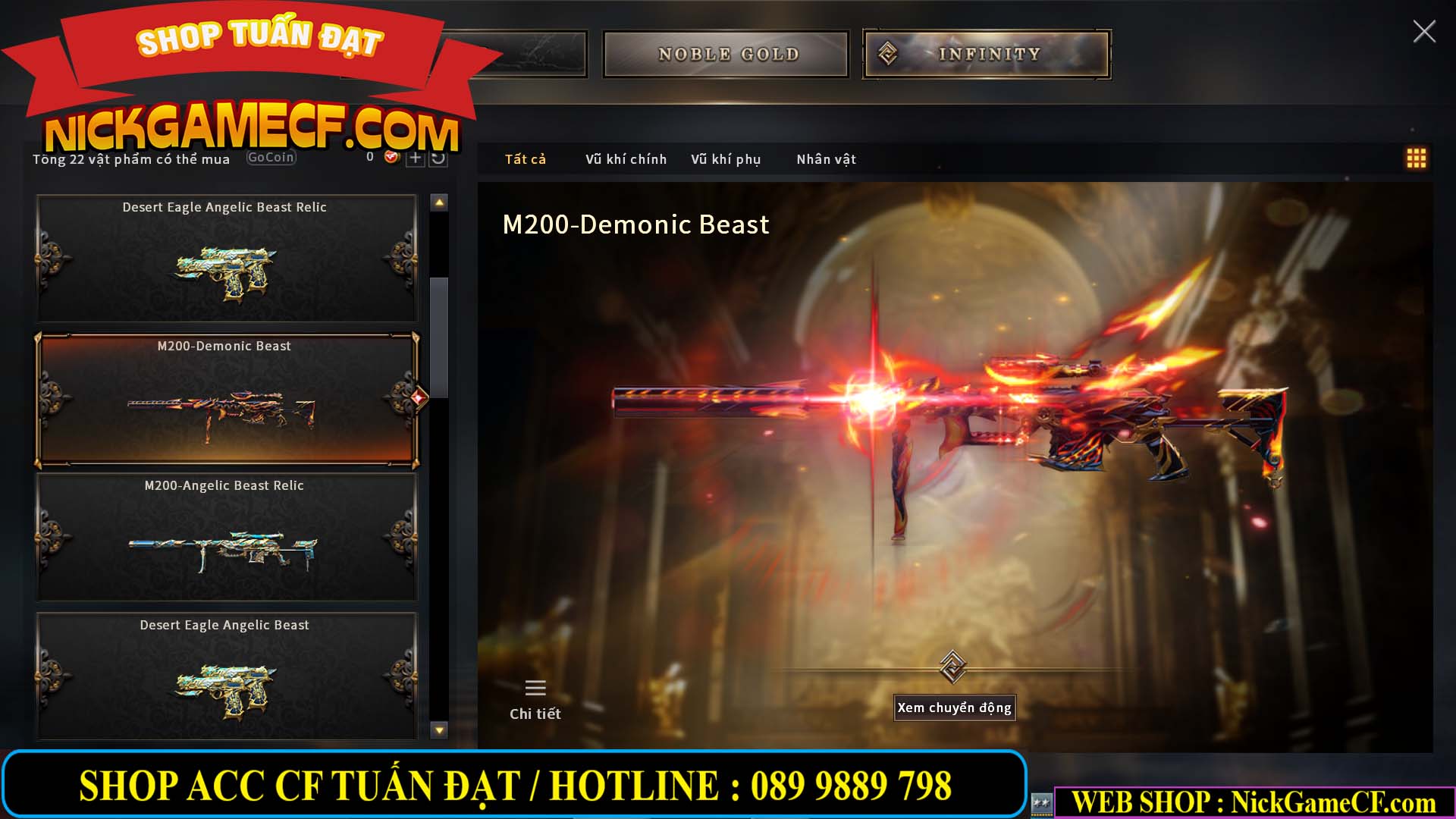 MÃ CF13385 - GIÁ : 2750K - SIÊU HOT - COMBO DEMONIC - VIP2