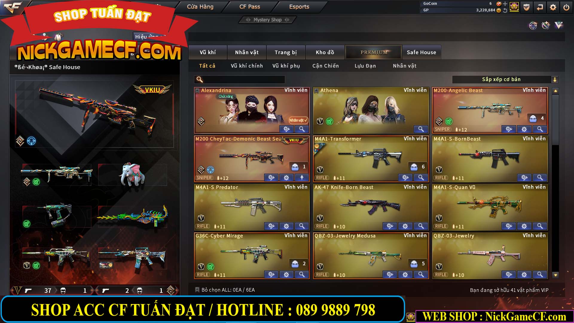 MÃ CF13663 - GIÁ : 6M5 - CHIẾN ZOM XINH - C4 ĐẸP - 41 VIP - GẦN VIP6