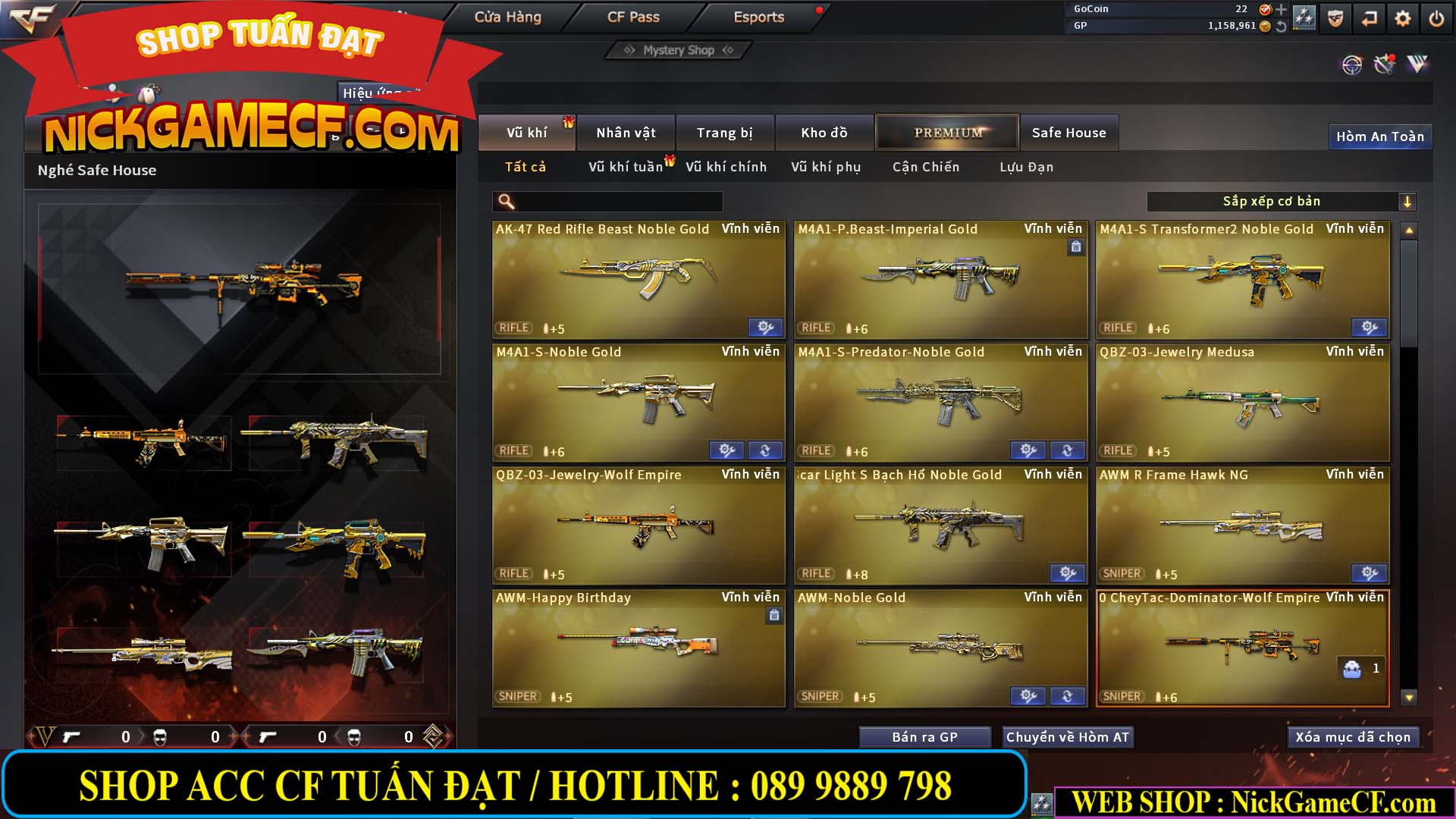 MÃ CF13770 - GIÁ : 2550K - CHIẾN C4 DÂN CHƠI SƯU TẦM 0 VIP - VIP5