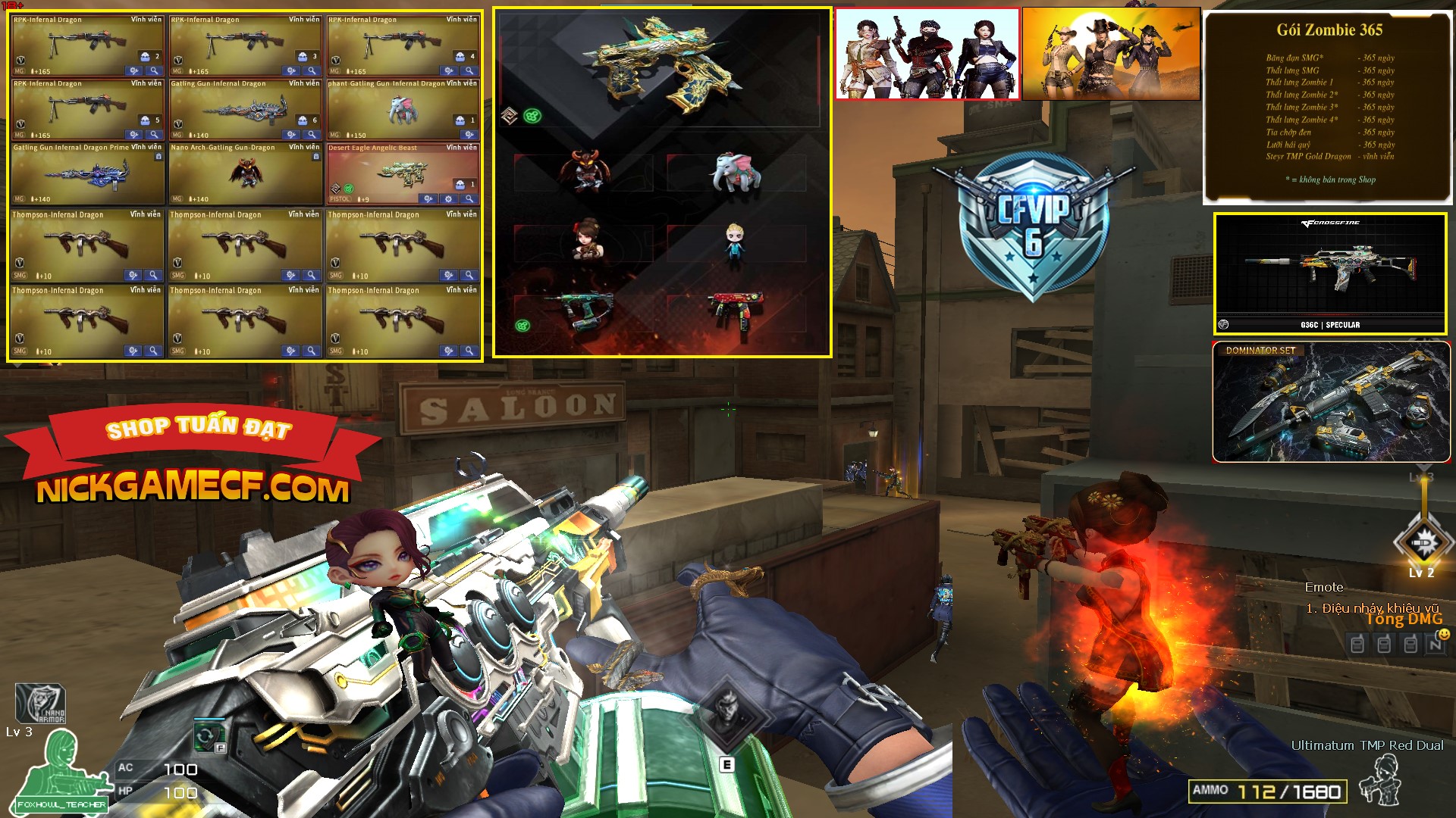 MÃ CF14942 - GIÁ : 8888K - CHIẾN FULL ZOM XỊN XÒ - VIP6