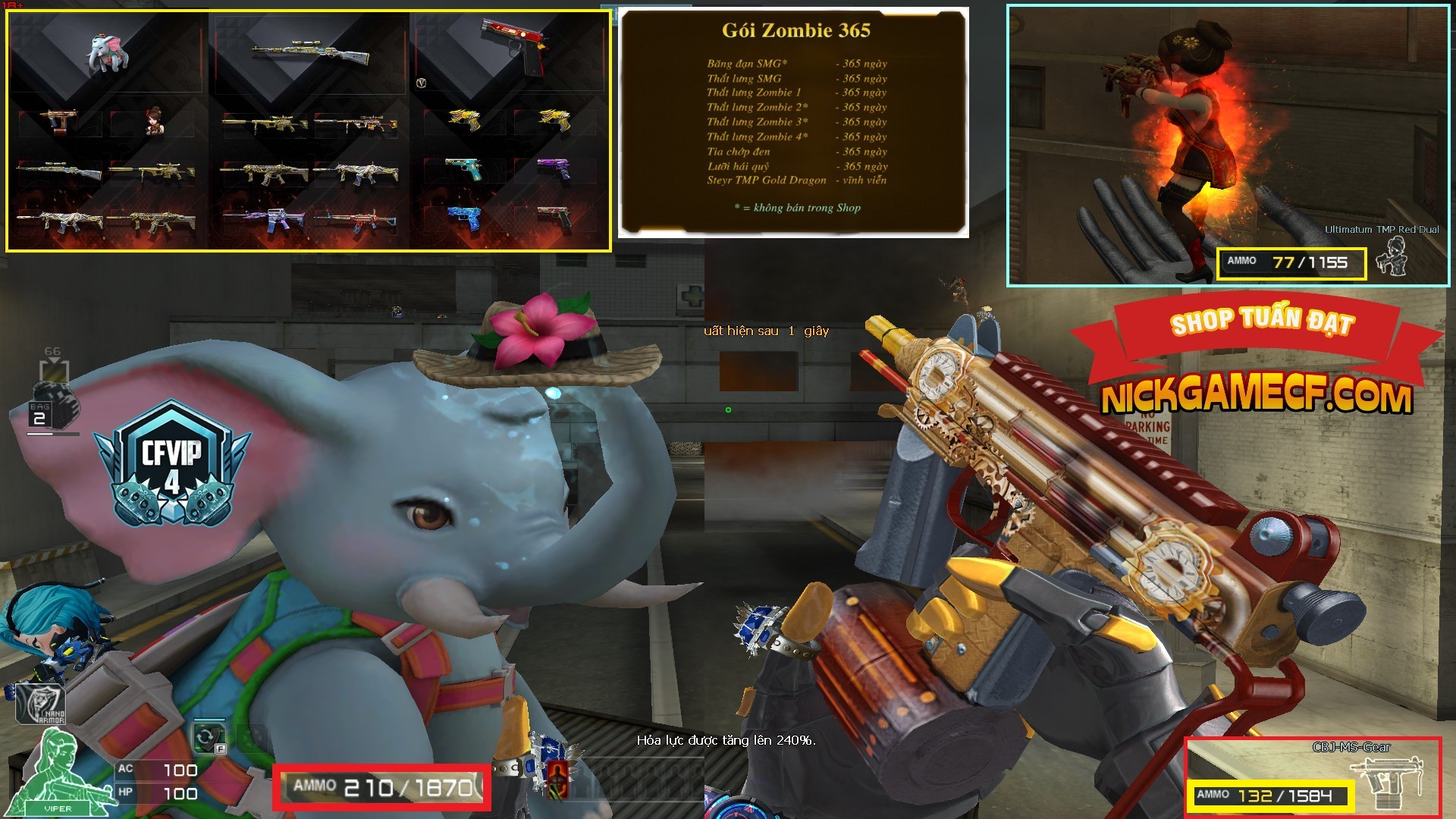 MÃ CF15231 - GIÁ : 2750K - CHIẾN ZOM NHỎ - C4 XINH - 19 VIP - GẦN VIP5