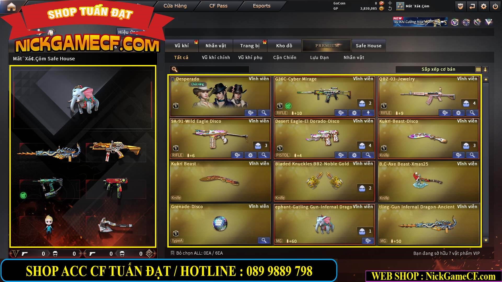 MÃ CF15269 - GIÁ : 2M1 - CHIẾN ( ZOM + C4 ) - NHỎ XINH - VIP5