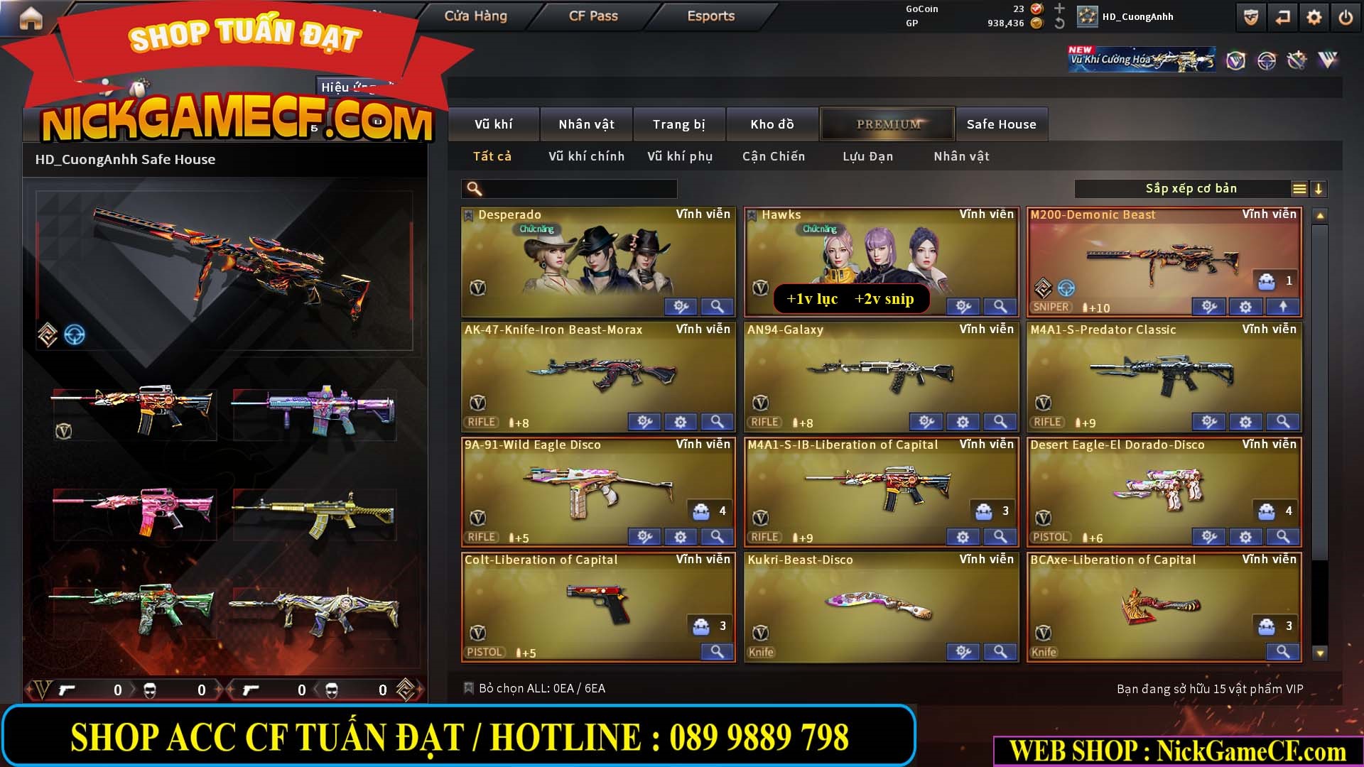 MÃ CF15276 - GIÁ : 2950K - CHIẾN C4 SIÊU XINH - 15 VIP - VIP5