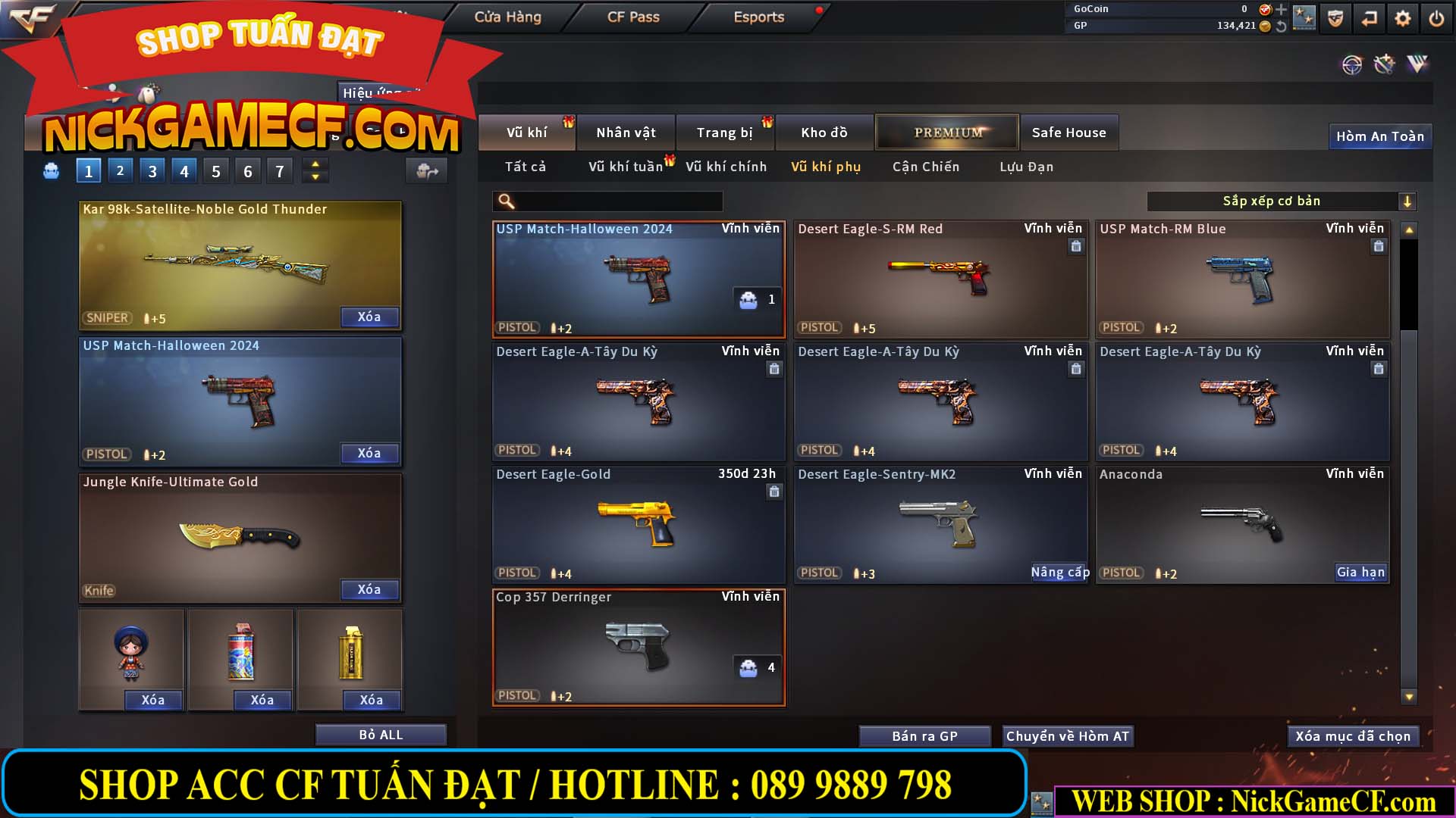 MÃ CF12815 - GIÁ : 3750K - CHIẾN C4 SIÊU HÓT - 9 VIP - VIP5 WEB