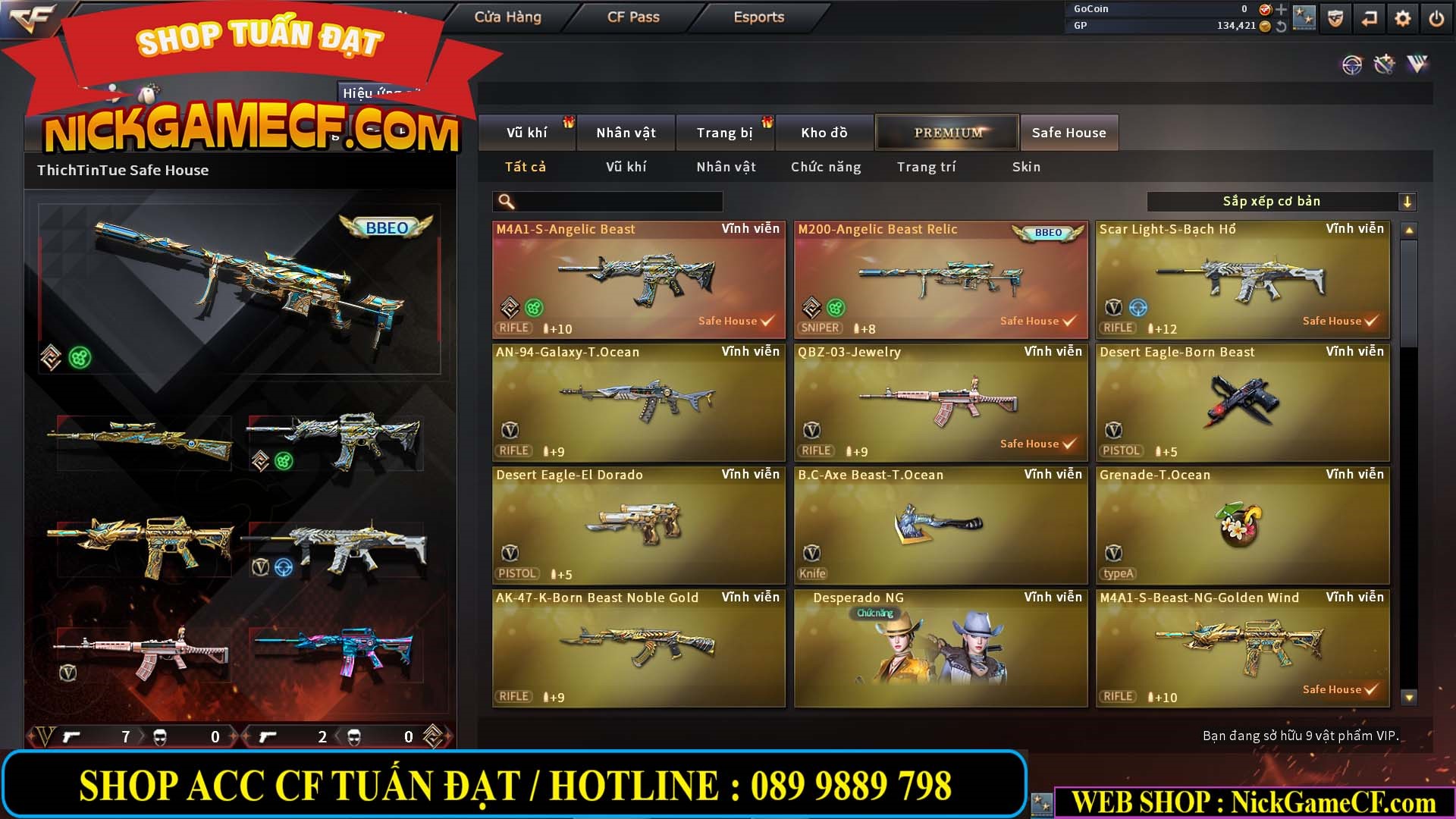 MÃ CF12815 - GIÁ : 3750K - CHIẾN C4 SIÊU HÓT - 9 VIP - VIP5 WEB