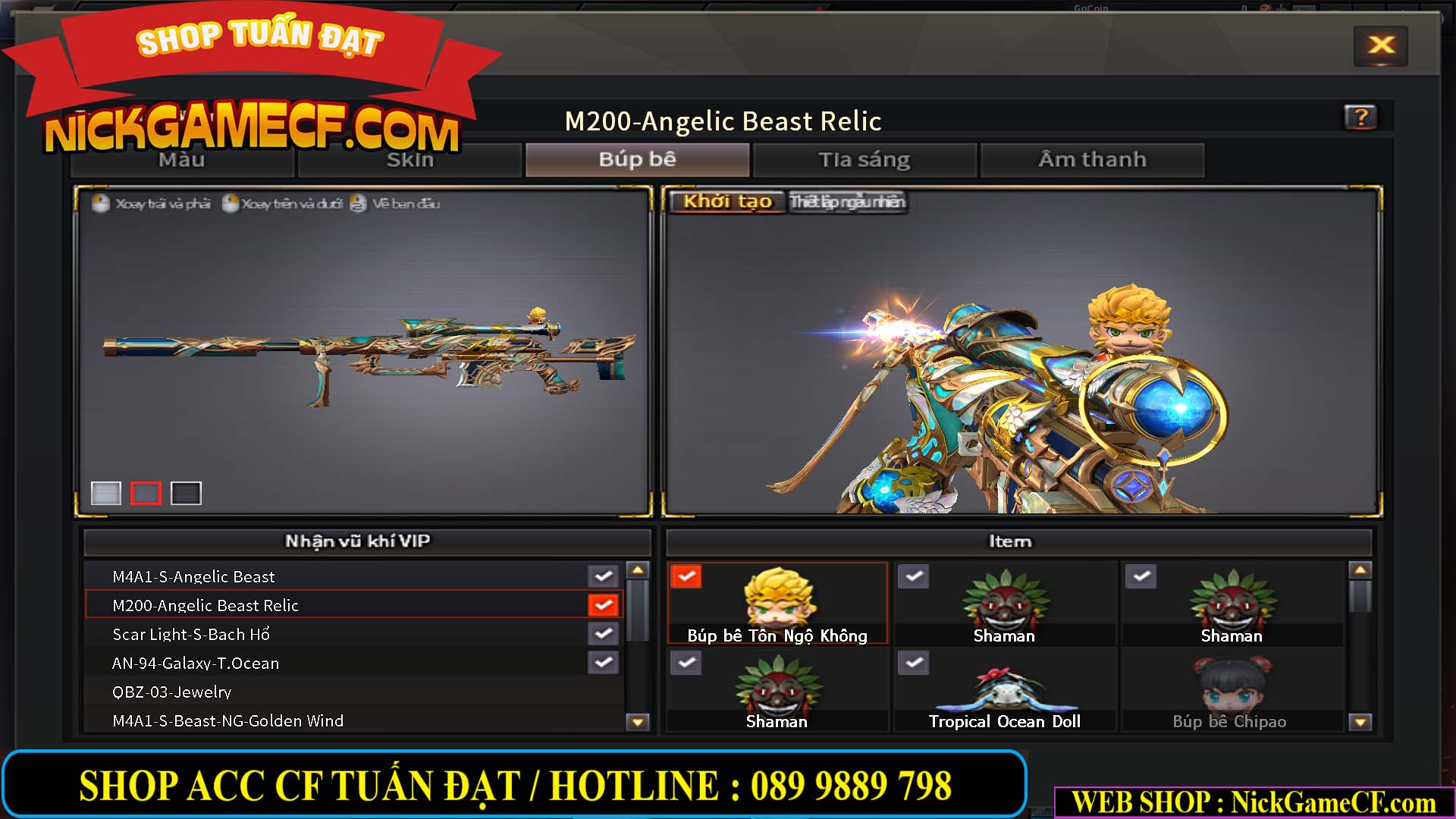 MÃ CF12815 - GIÁ : 3750K - CHIẾN C4 SIÊU HÓT - 9 VIP - VIP5 WEB