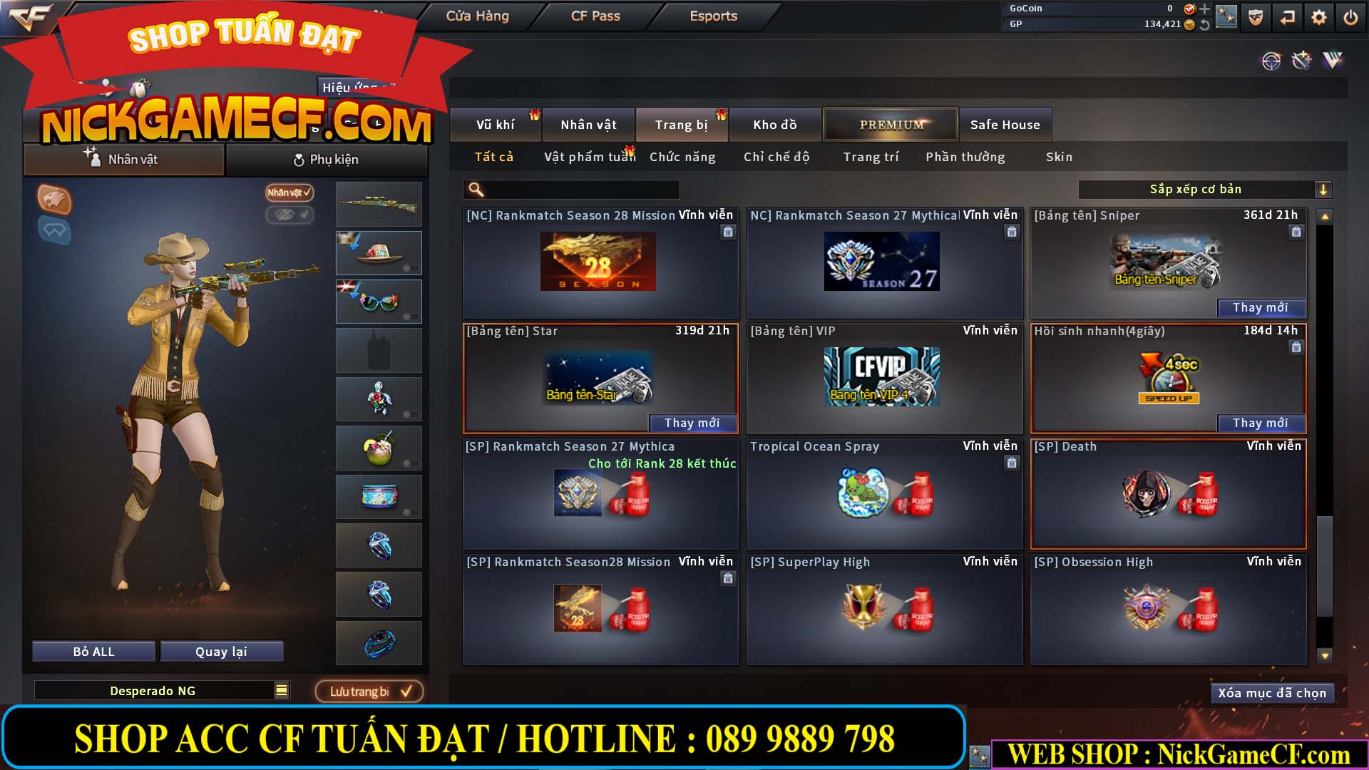 MÃ CF12815 - GIÁ : 3750K - CHIẾN C4 SIÊU HÓT - 9 VIP - VIP5 WEB