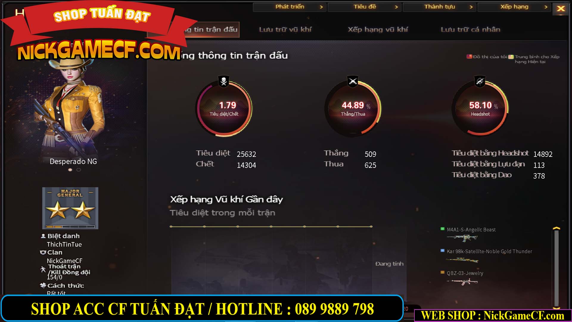 MÃ CF12815 - GIÁ : 3750K - CHIẾN C4 SIÊU HÓT - 9 VIP - VIP5 WEB