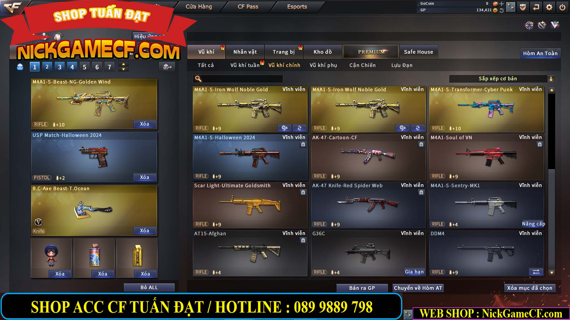 MÃ CF12815 - GIÁ : 3750K - CHIẾN C4 SIÊU HÓT - 9 VIP - VIP5 WEB