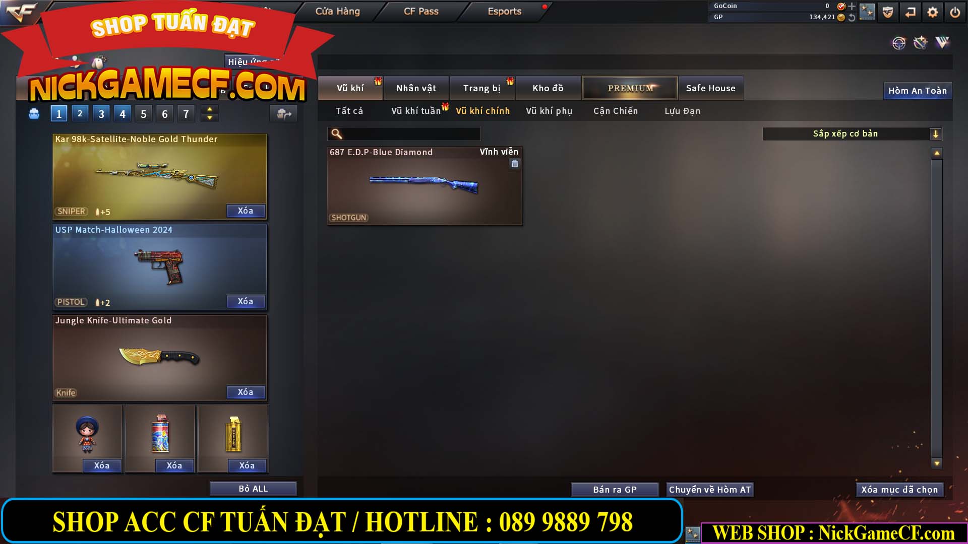 MÃ CF12815 - GIÁ : 3750K - CHIẾN C4 SIÊU HÓT - 9 VIP - VIP5 WEB