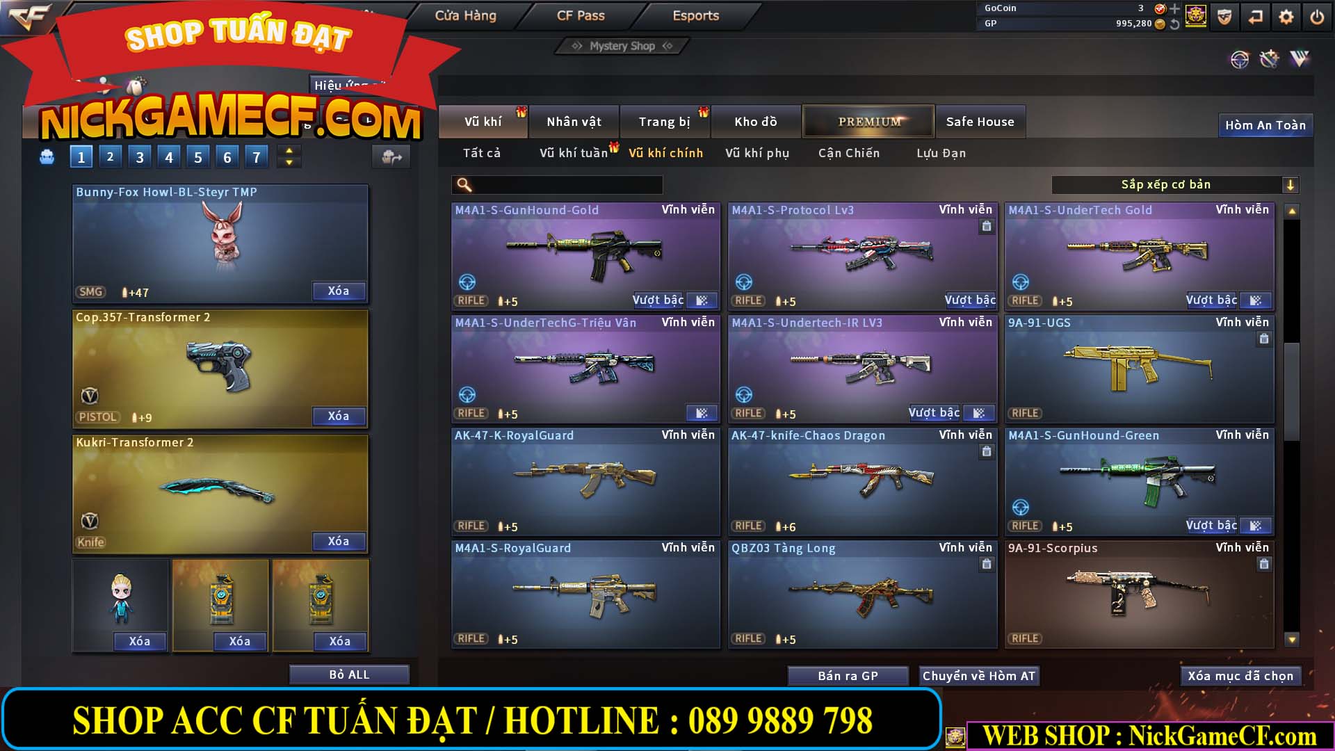 MÃ CF12873 - GIÁ : 9999K - CHIẾN FULL OPTIONS - 78 VIP - VIP6