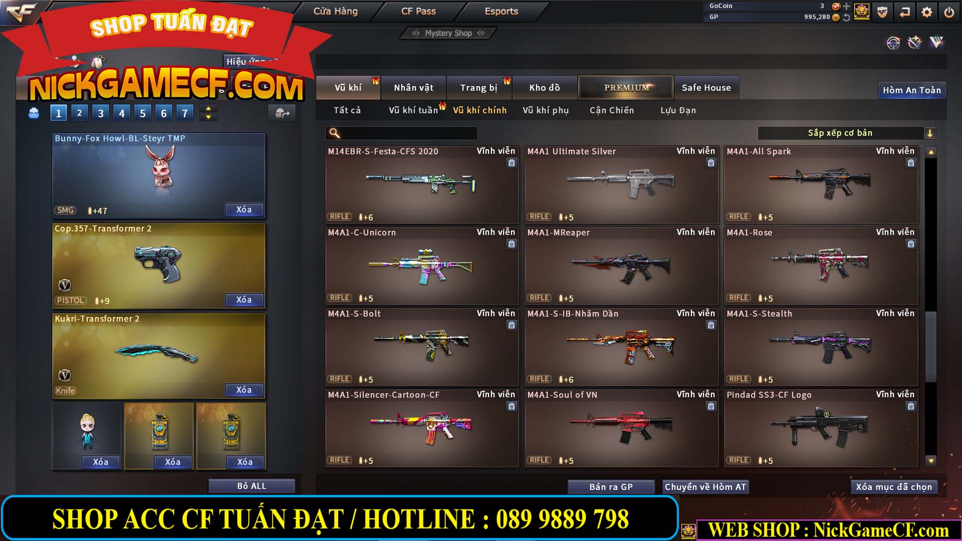 MÃ CF12873 - GIÁ : 9999K - CHIẾN FULL OPTIONS - 78 VIP - VIP6