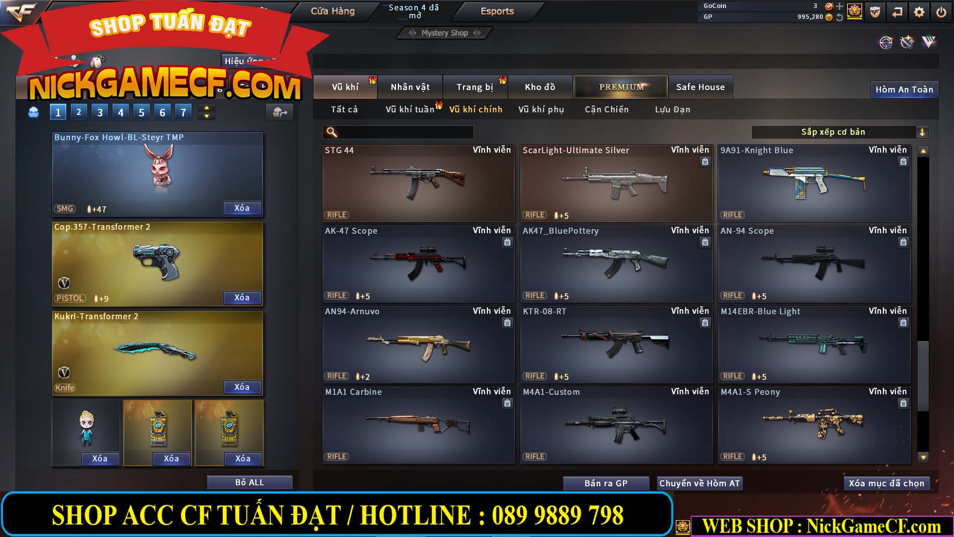 MÃ CF12873 - GIÁ : 9999K - CHIẾN FULL OPTIONS - 78 VIP - VIP6