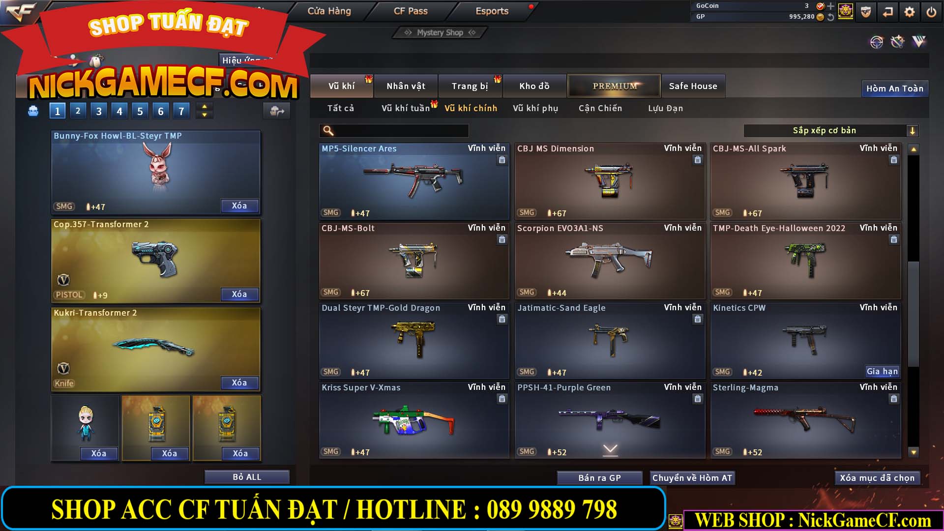 MÃ CF12873 - GIÁ : 9999K - CHIẾN FULL OPTIONS - 78 VIP - VIP6