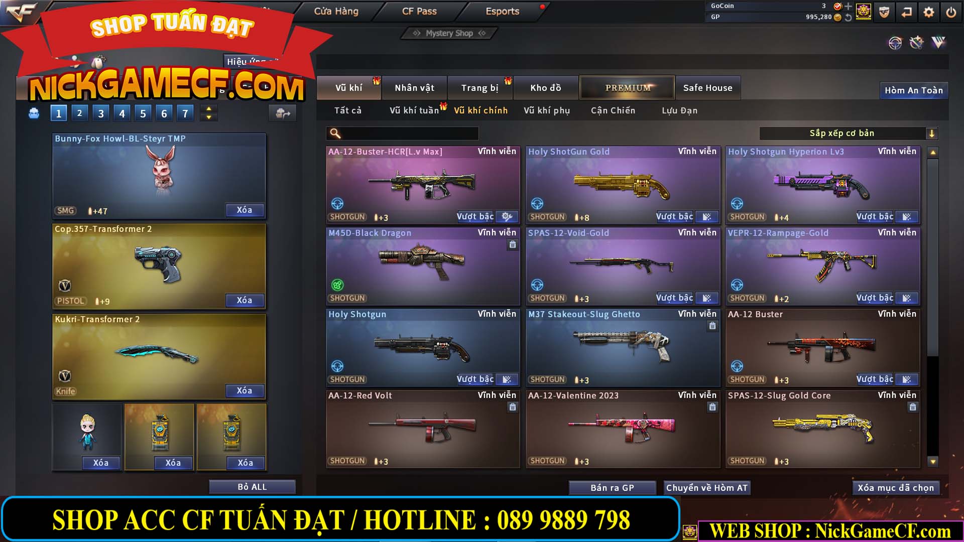 MÃ CF12873 - GIÁ : 9999K - CHIẾN FULL OPTIONS - 78 VIP - VIP6