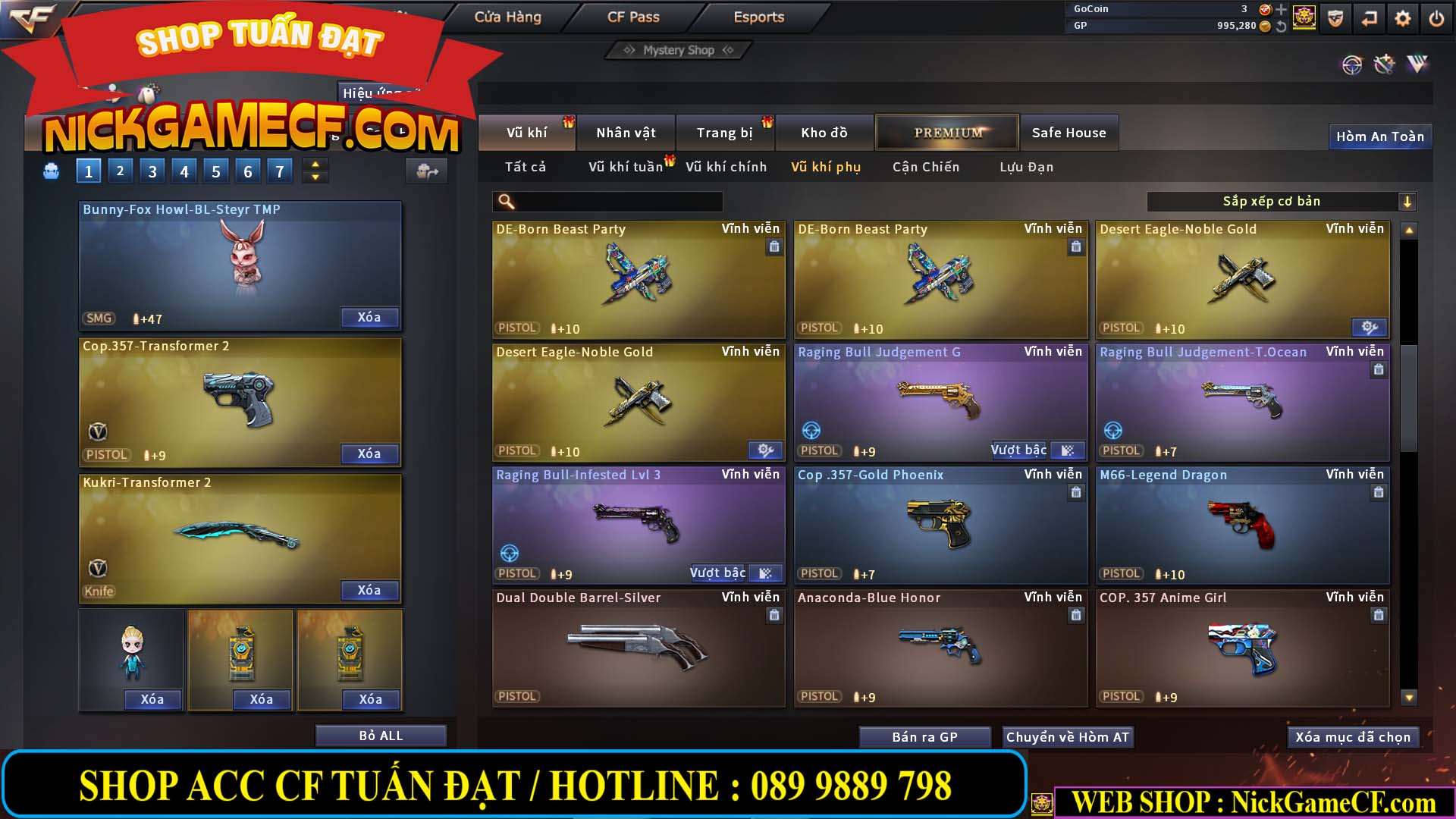 MÃ CF12873 - GIÁ : 9999K - CHIẾN FULL OPTIONS - 78 VIP - VIP6