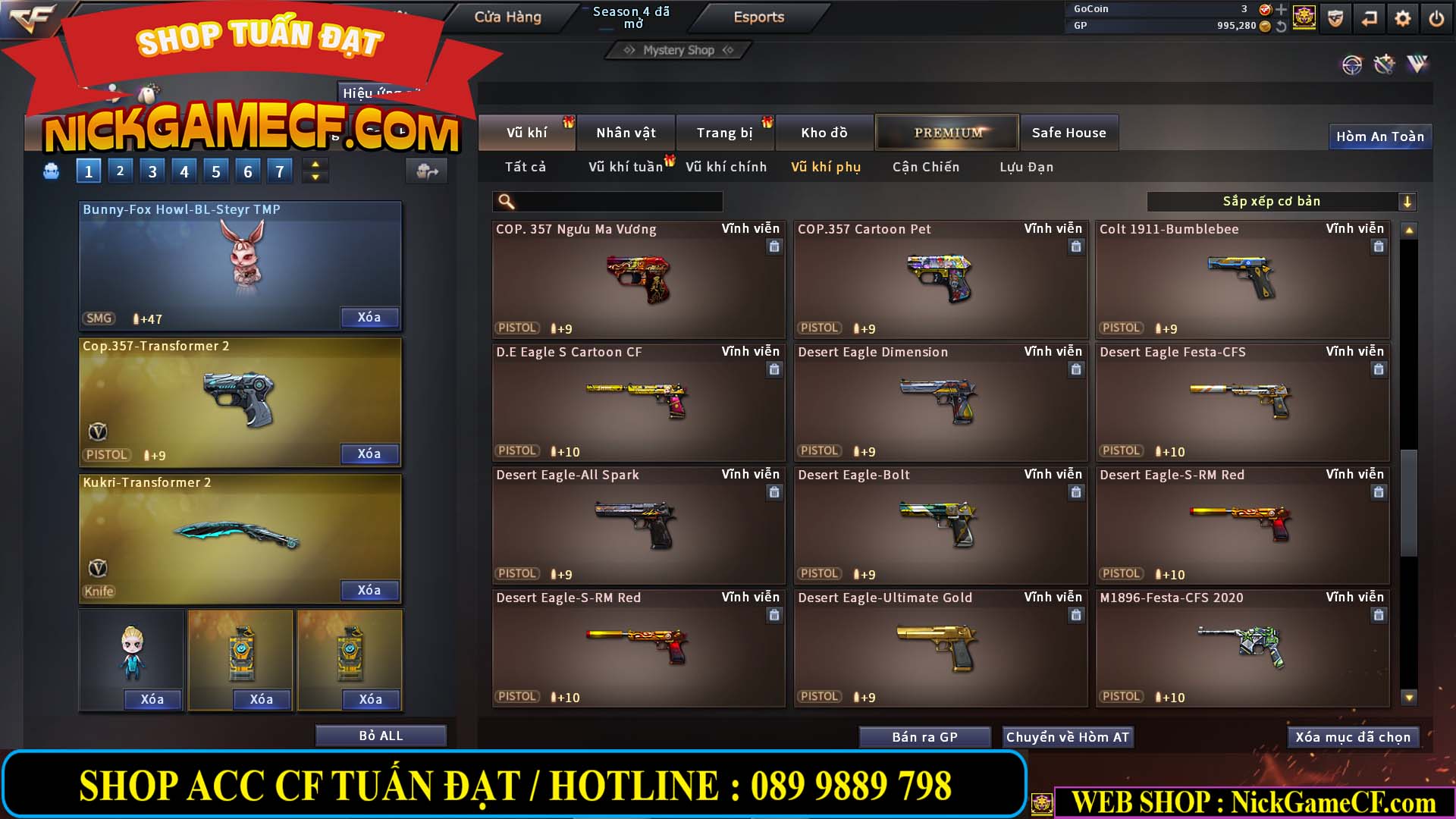 MÃ CF12873 - GIÁ : 9999K - CHIẾN FULL OPTIONS - 78 VIP - VIP6