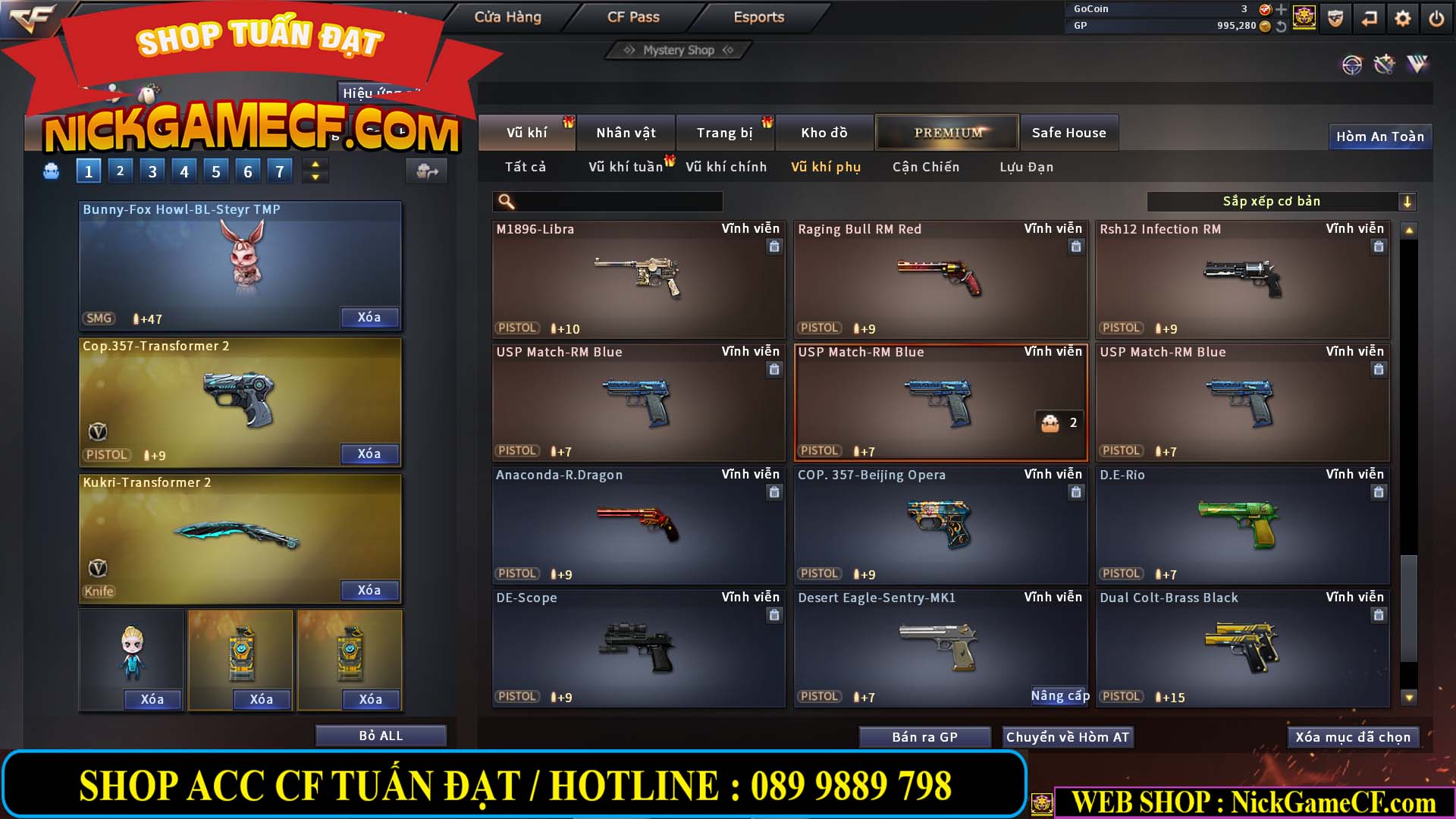 MÃ CF12873 - GIÁ : 9999K - CHIẾN FULL OPTIONS - 78 VIP - VIP6