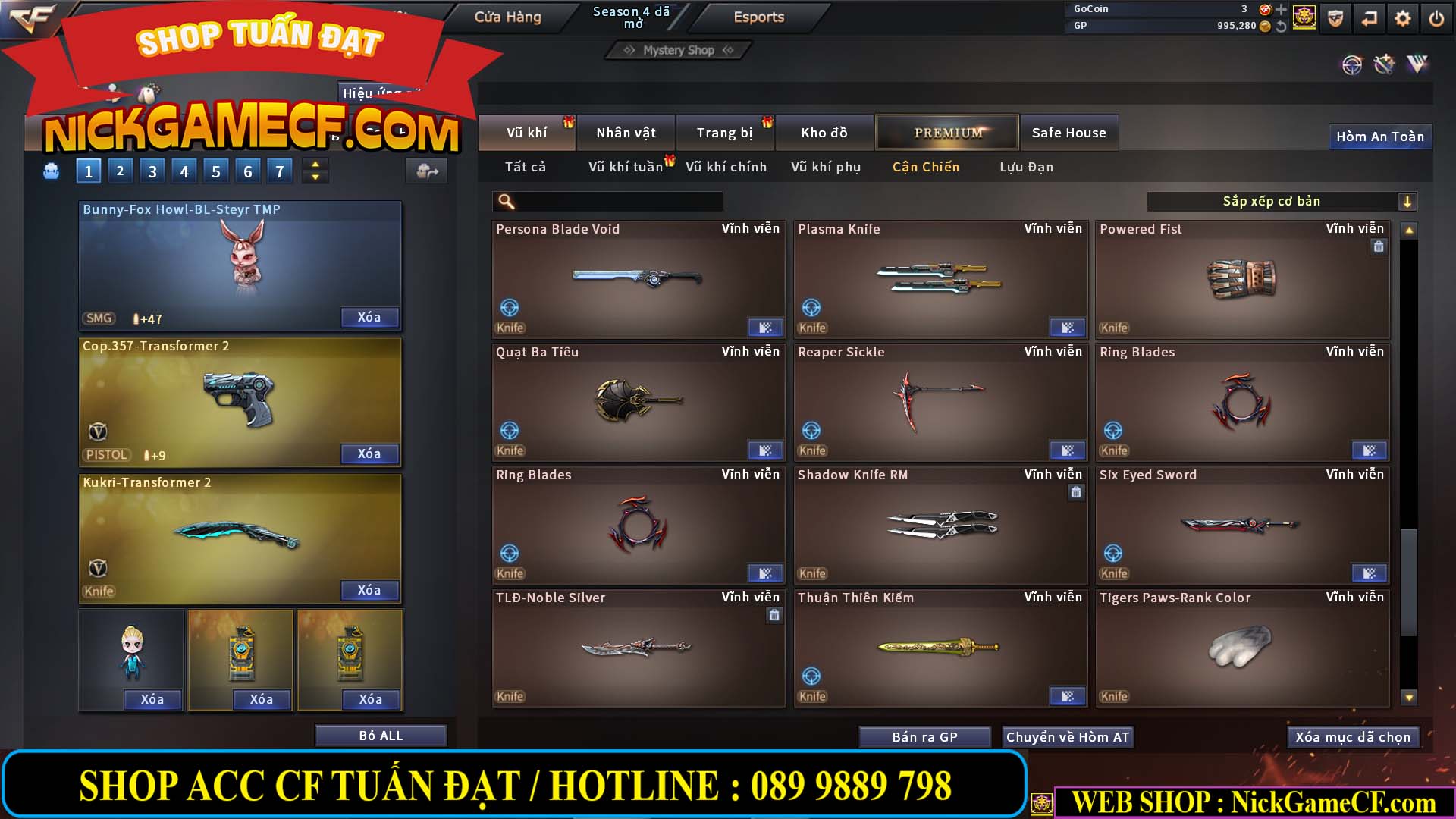 MÃ CF12873 - GIÁ : 9999K - CHIẾN FULL OPTIONS - 78 VIP - VIP6