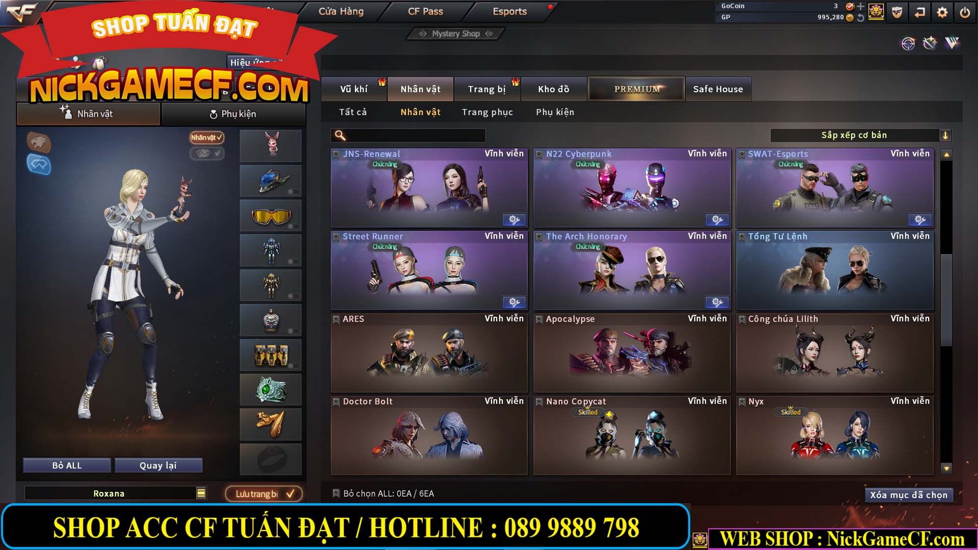 MÃ CF12873 - GIÁ : 9999K - CHIẾN FULL OPTIONS - 78 VIP - VIP6