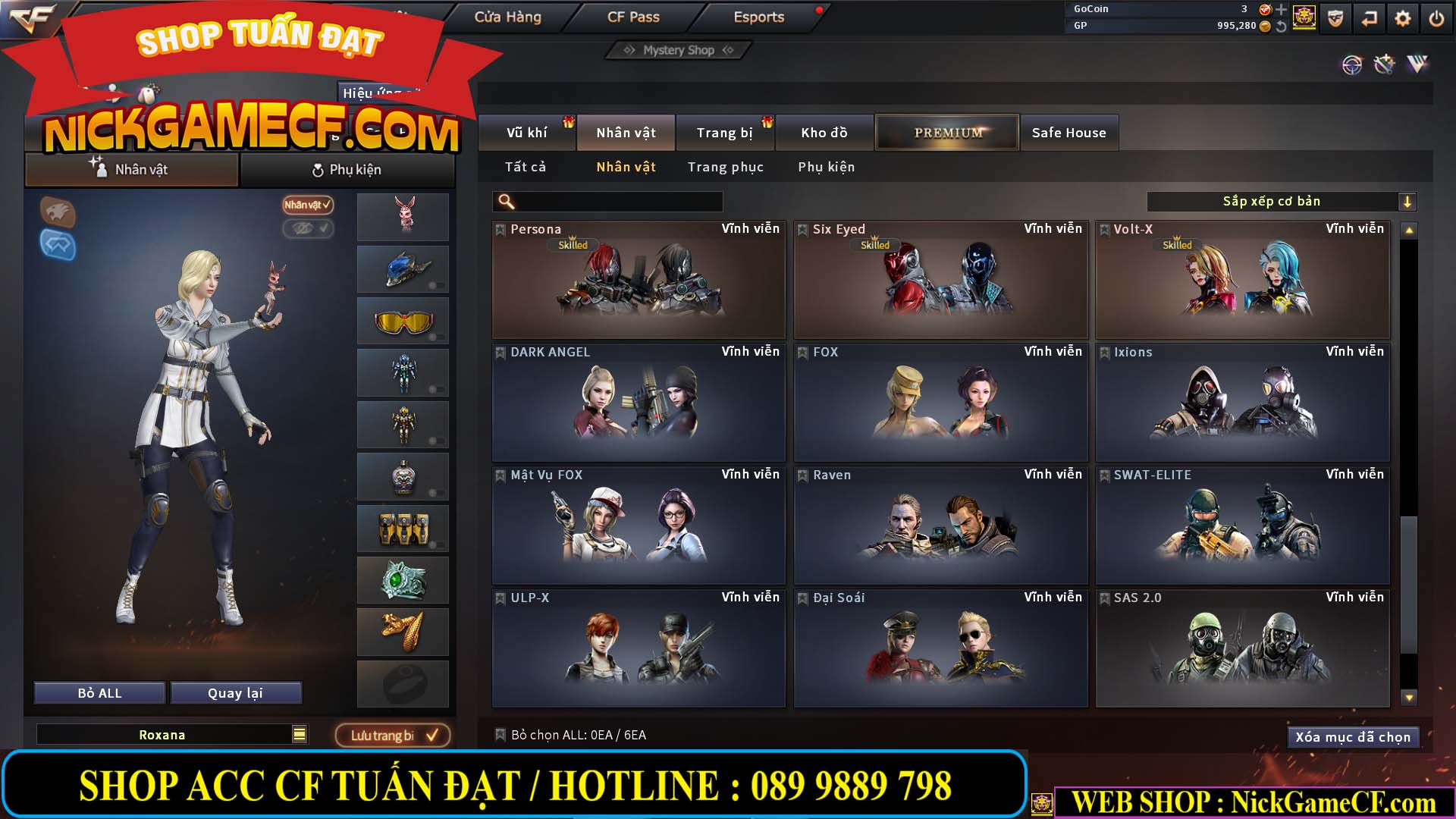 MÃ CF12873 - GIÁ : 9999K - CHIẾN FULL OPTIONS - 78 VIP - VIP6