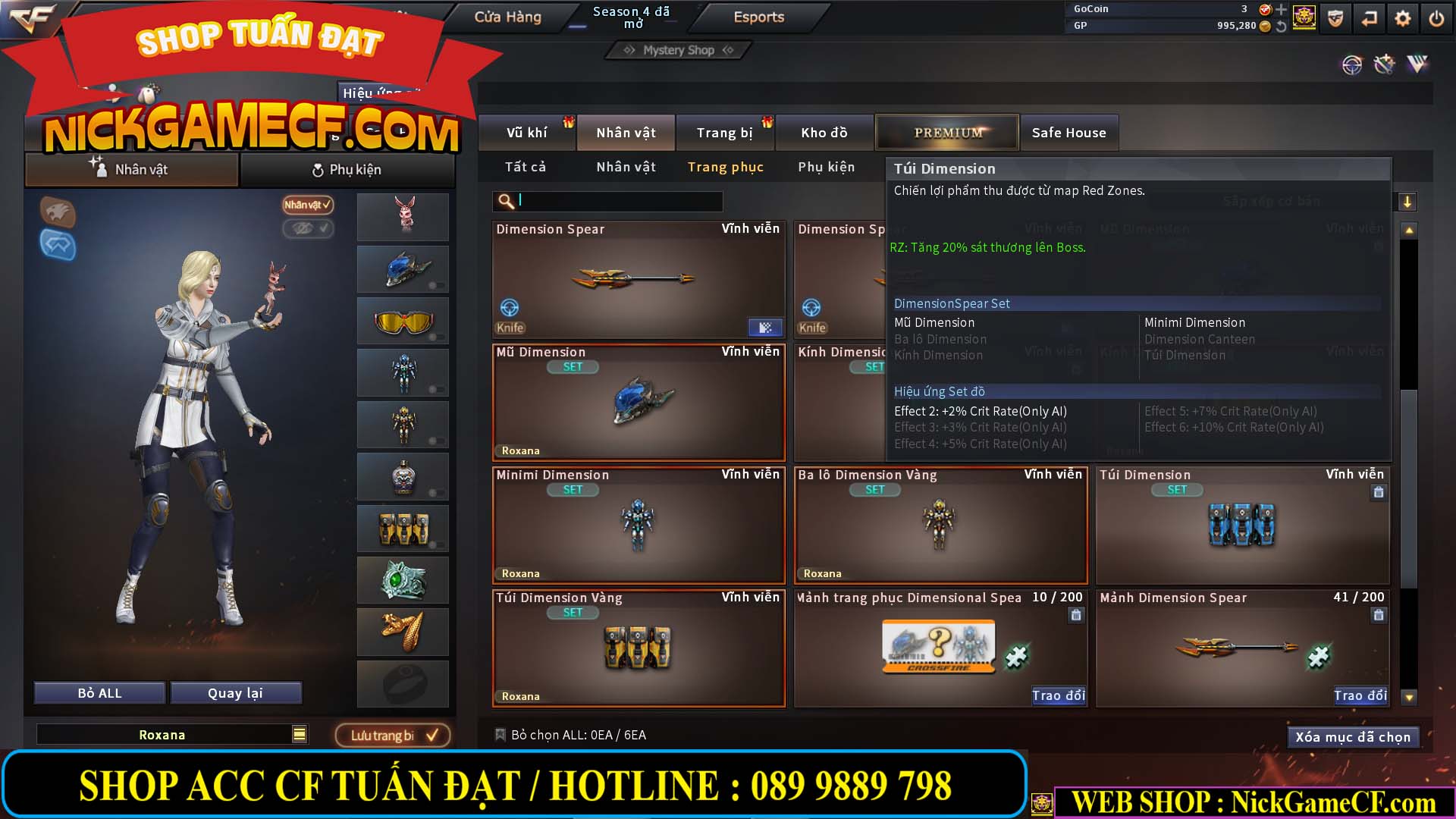 MÃ CF12873 - GIÁ : 9999K - CHIẾN FULL OPTIONS - 78 VIP - VIP6