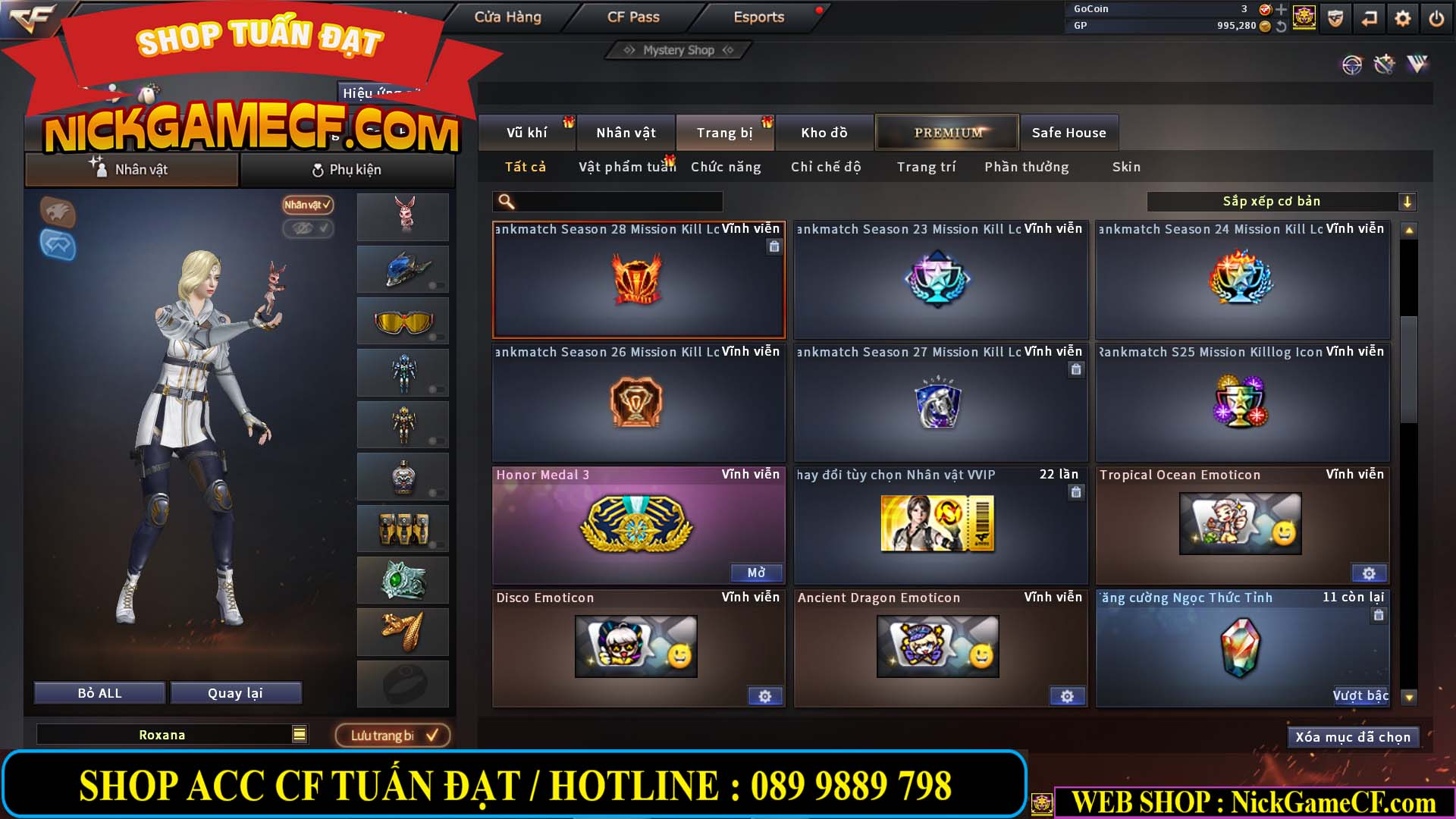 MÃ CF12873 - GIÁ : 9999K - CHIẾN FULL OPTIONS - 78 VIP - VIP6