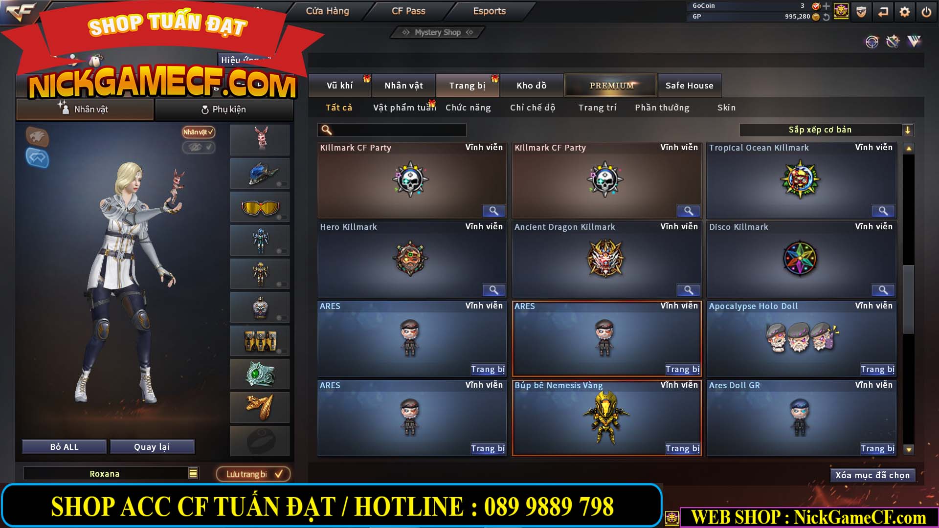 MÃ CF12873 - GIÁ : 9999K - CHIẾN FULL OPTIONS - 78 VIP - VIP6