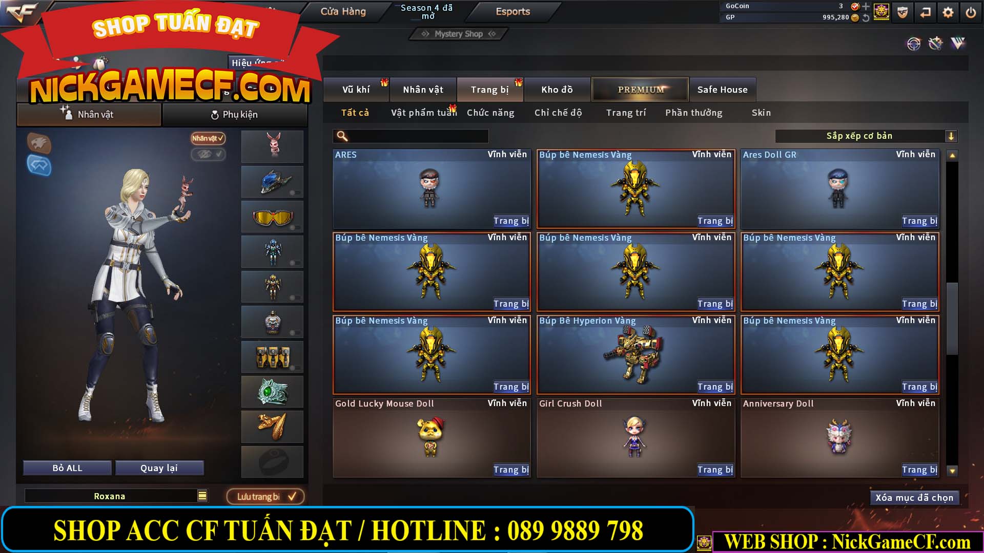 MÃ CF12873 - GIÁ : 9999K - CHIẾN FULL OPTIONS - 78 VIP - VIP6
