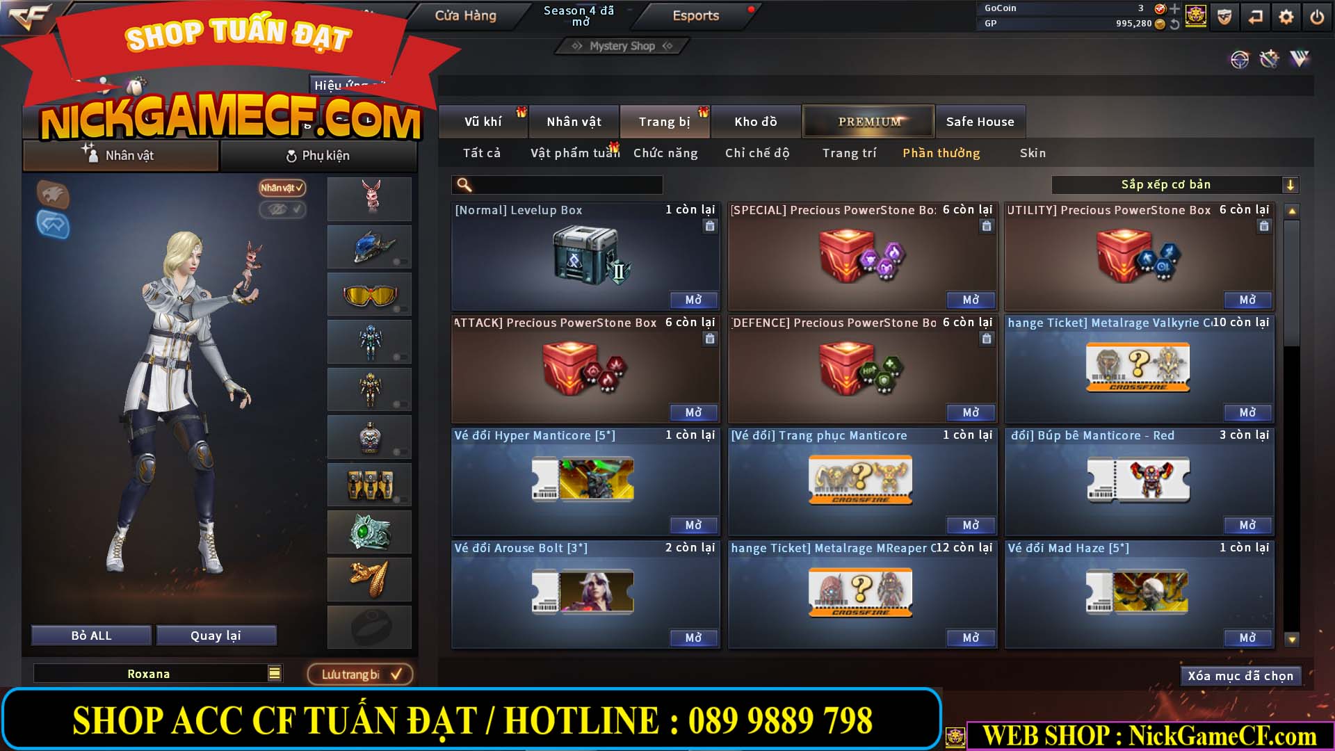MÃ CF12873 - GIÁ : 9999K - CHIẾN FULL OPTIONS - 78 VIP - VIP6
