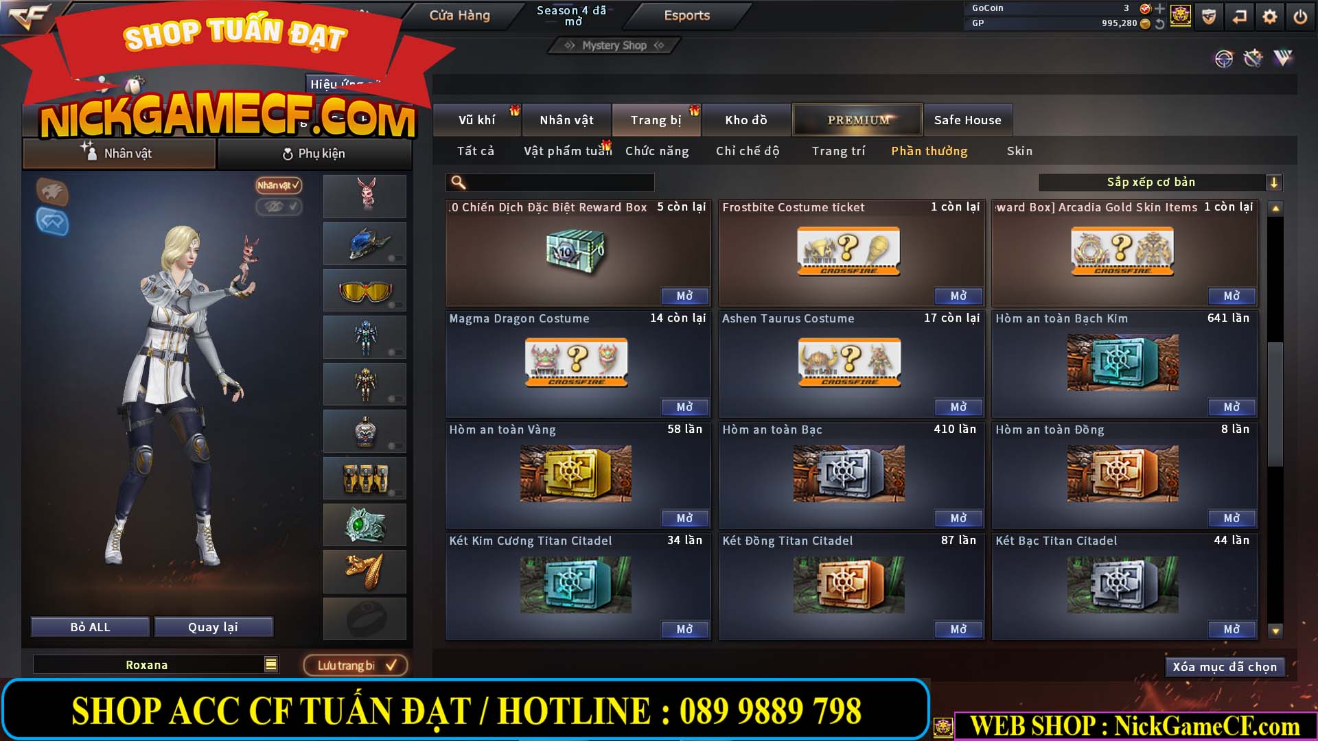 MÃ CF12873 - GIÁ : 9999K - CHIẾN FULL OPTIONS - 78 VIP - VIP6