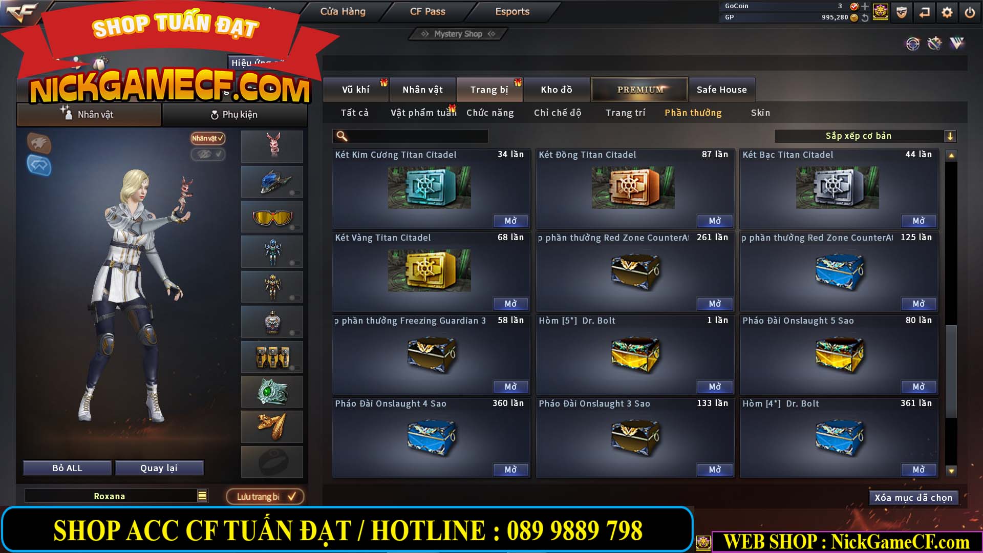 MÃ CF12873 - GIÁ : 9999K - CHIẾN FULL OPTIONS - 78 VIP - VIP6