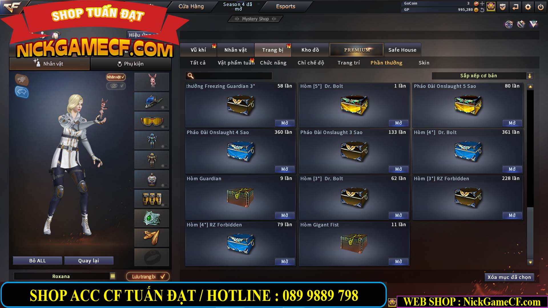 MÃ CF12873 - GIÁ : 9999K - CHIẾN FULL OPTIONS - 78 VIP - VIP6