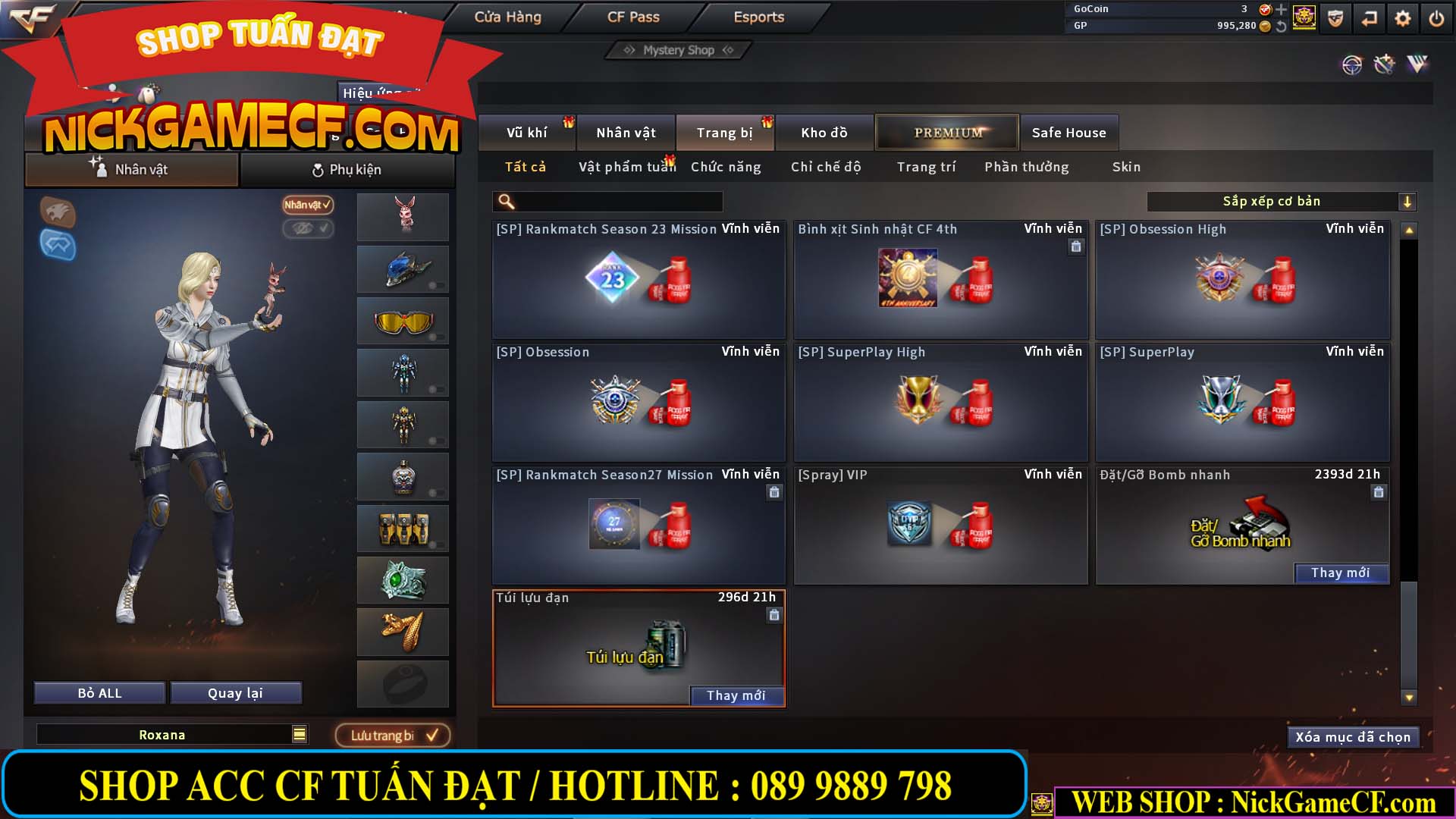 MÃ CF12873 - GIÁ : 9999K - CHIẾN FULL OPTIONS - 78 VIP - VIP6