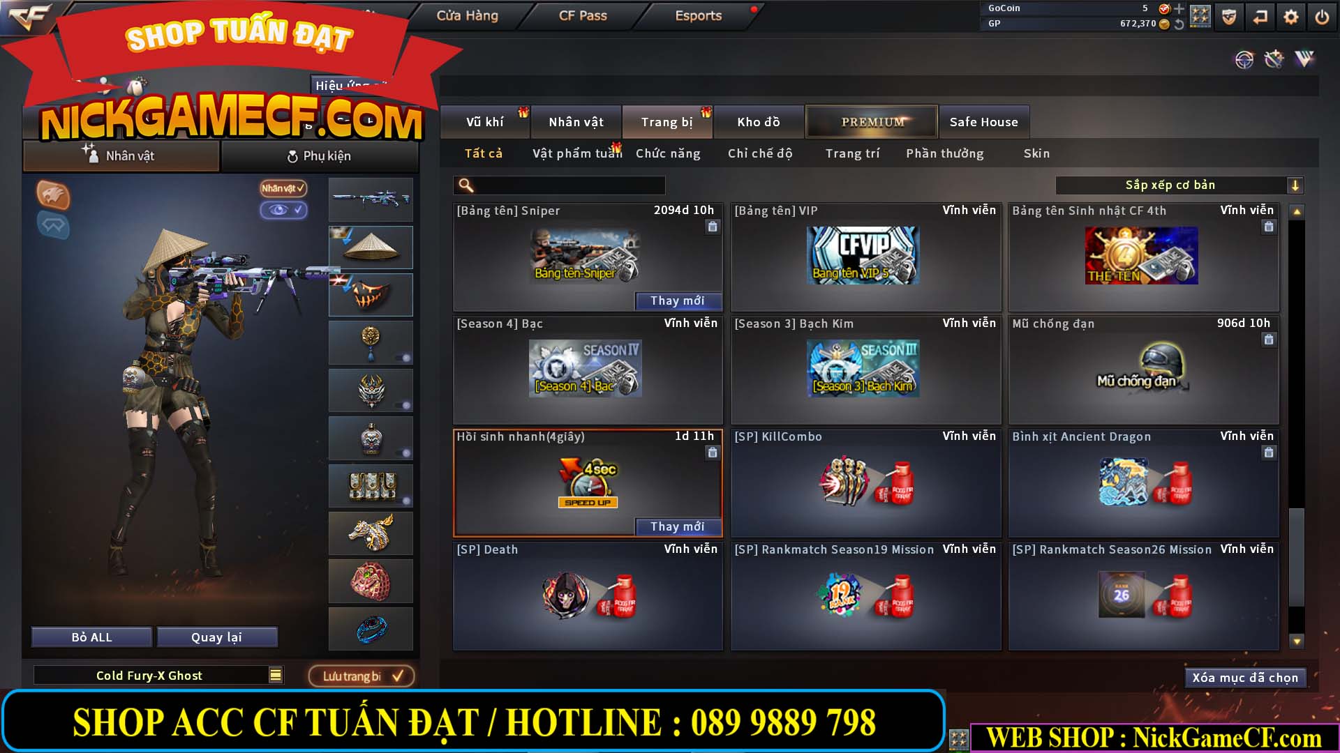 MÃ CF12918 - GIÁ : 4M3 - CHIẾN SNIP ĐẸP - C4 OK - VIP5
