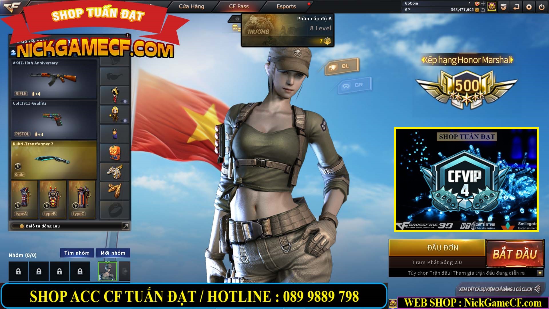 MÃ CF13079 - GIÁ : 5750K - CHIẾN C4 ĐẸP + ZOM - 51 VIP - VIP4