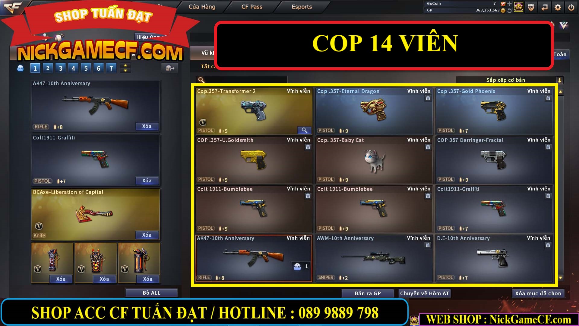 MÃ CF13079 - GIÁ : 5750K - CHIẾN C4 ĐẸP + ZOM - 51 VIP - VIP4