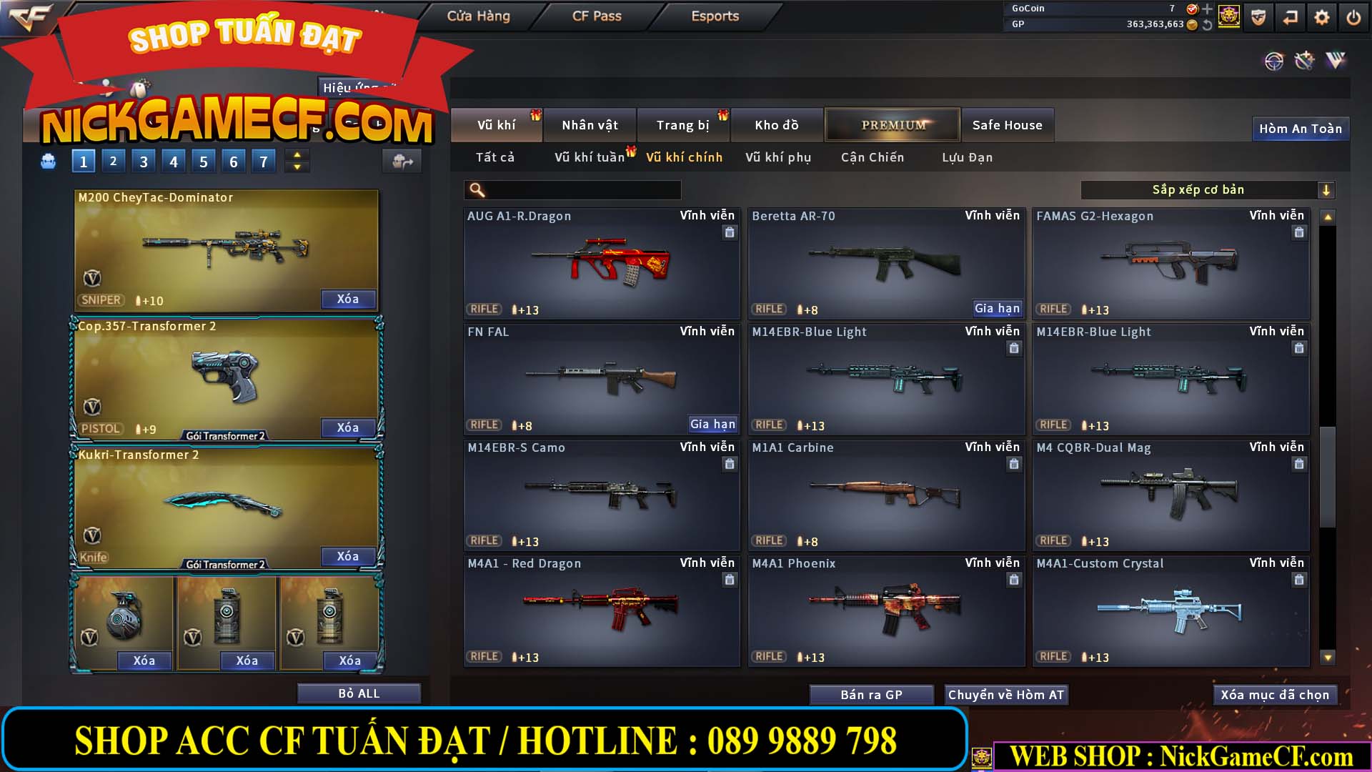 MÃ CF13079 - GIÁ : 5750K - CHIẾN C4 ĐẸP + ZOM - 51 VIP - VIP4