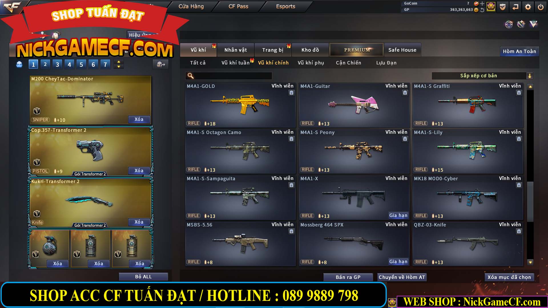 MÃ CF13079 - GIÁ : 5750K - CHIẾN C4 ĐẸP + ZOM - 51 VIP - VIP4