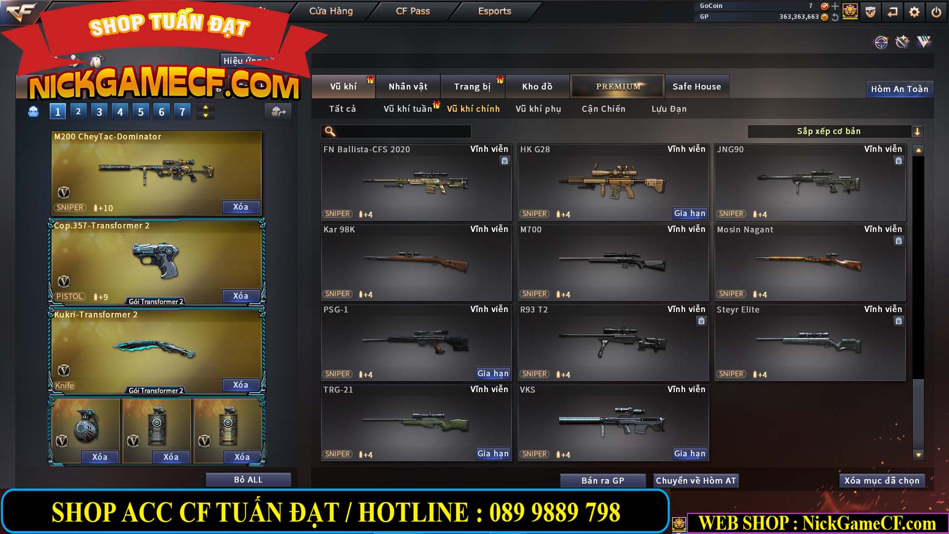 MÃ CF13079 - GIÁ : 5750K - CHIẾN C4 ĐẸP + ZOM - 51 VIP - VIP4
