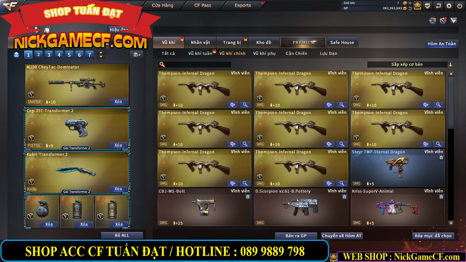 MÃ CF13079 - GIÁ : 5750K - CHIẾN C4 ĐẸP + ZOM - 51 VIP - VIP4