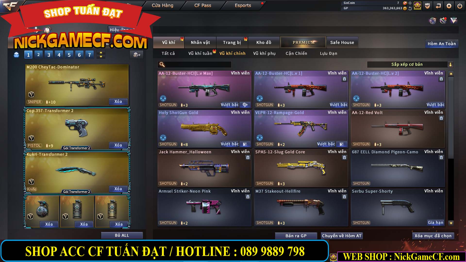 MÃ CF13079 - GIÁ : 5750K - CHIẾN C4 ĐẸP + ZOM - 51 VIP - VIP4