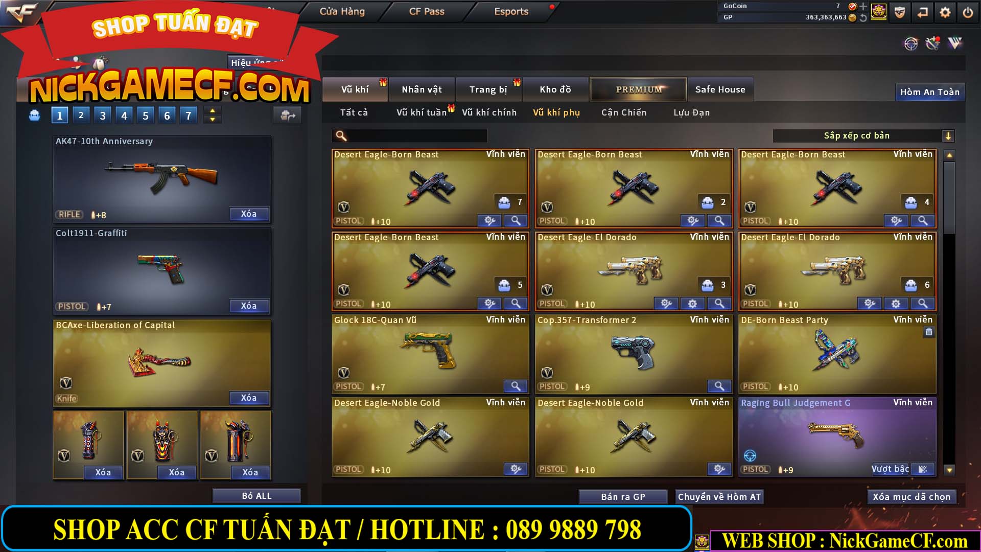 MÃ CF13079 - GIÁ : 5750K - CHIẾN C4 ĐẸP + ZOM - 51 VIP - VIP4
