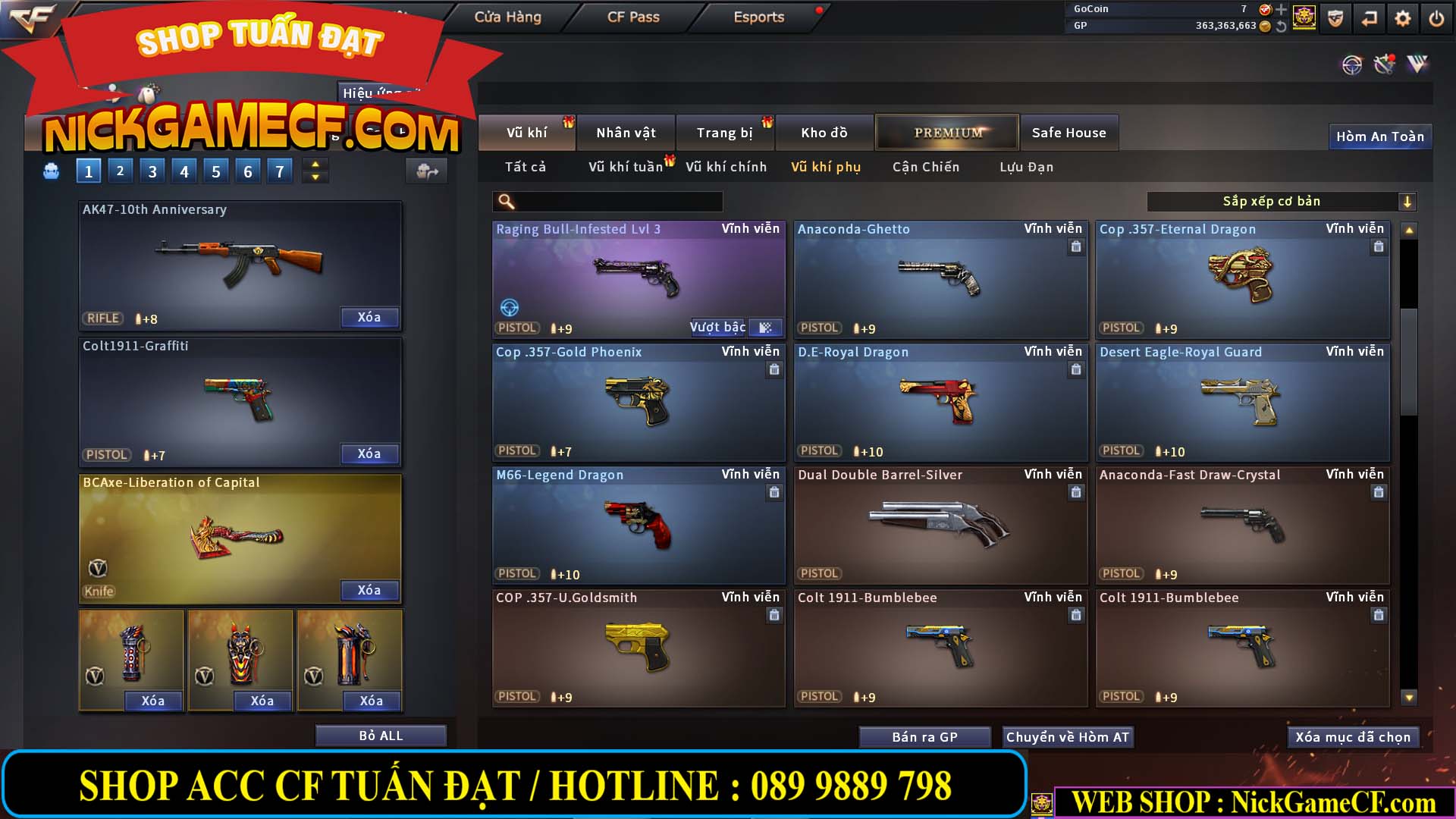 MÃ CF13079 - GIÁ : 5750K - CHIẾN C4 ĐẸP + ZOM - 51 VIP - VIP4