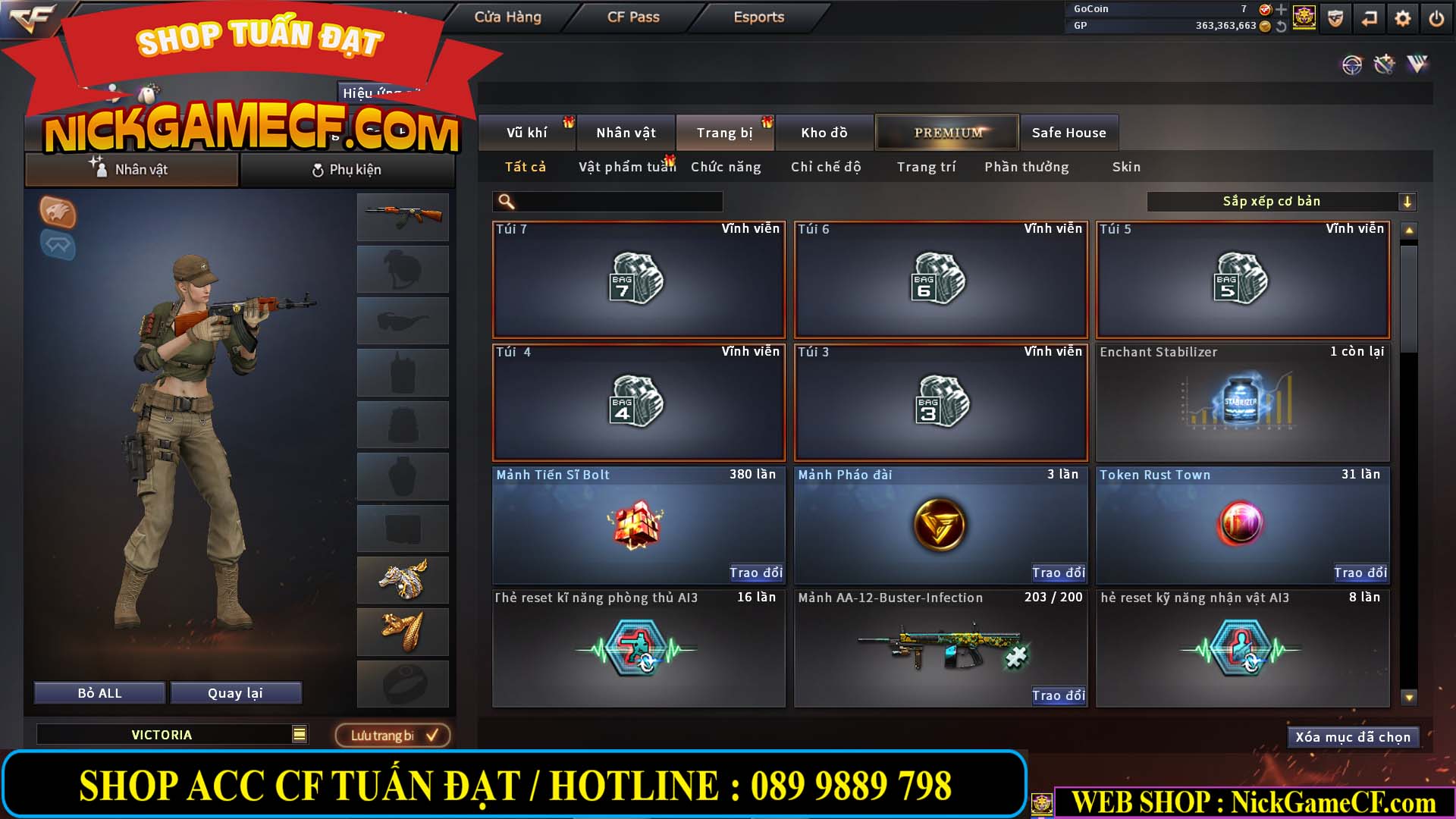 MÃ CF13079 - GIÁ : 5750K - CHIẾN C4 ĐẸP + ZOM - 51 VIP - VIP4