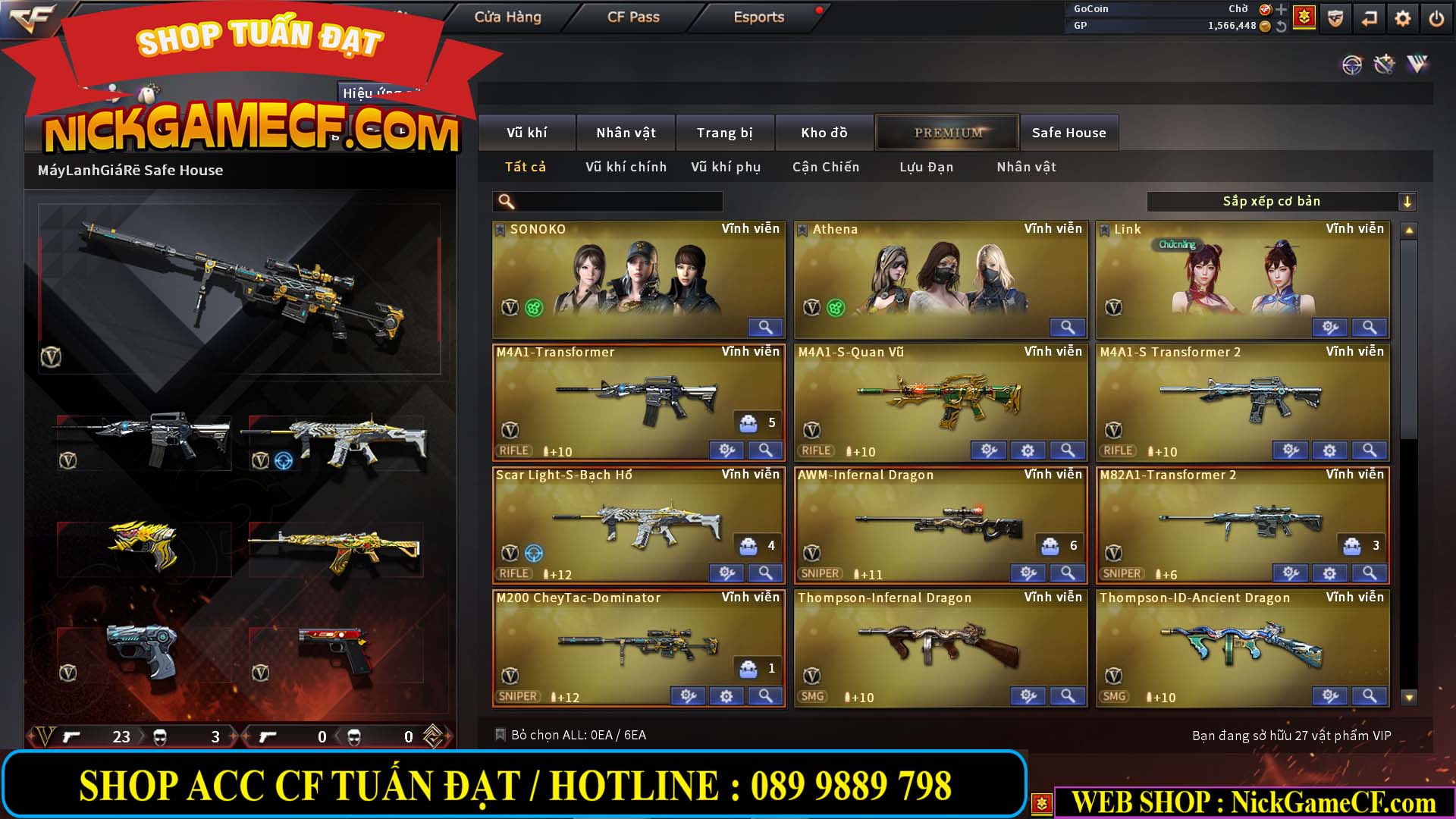 MÃ CF13080 - GIÁ : 3850K - CHIẾN C4 NÉT - 26 VIP - VIP5