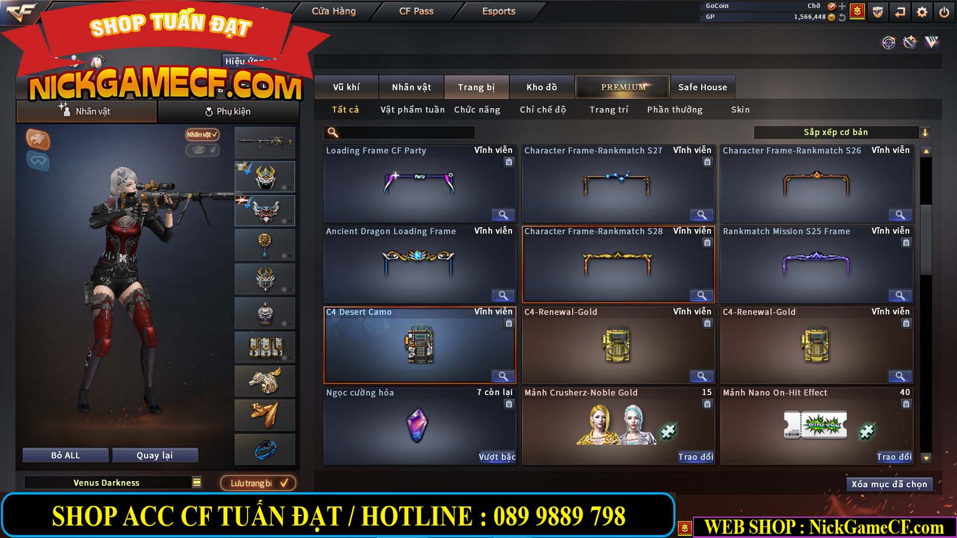 MÃ CF13080 - GIÁ : 3850K - CHIẾN C4 NÉT - 26 VIP - VIP5