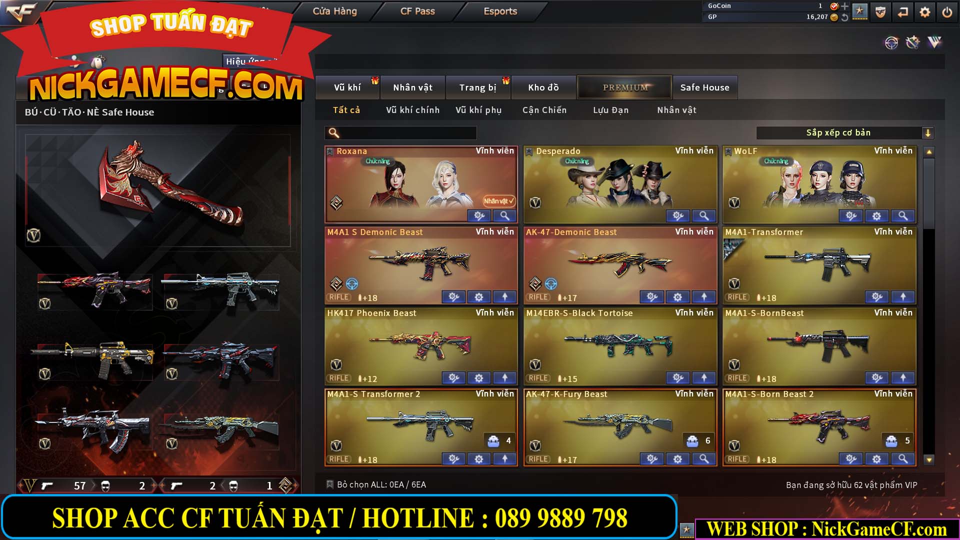 MÃ CF13082 - GIÁ : 10M5 - SIÊU PHẨM C4 - 62 VIP - VIP7