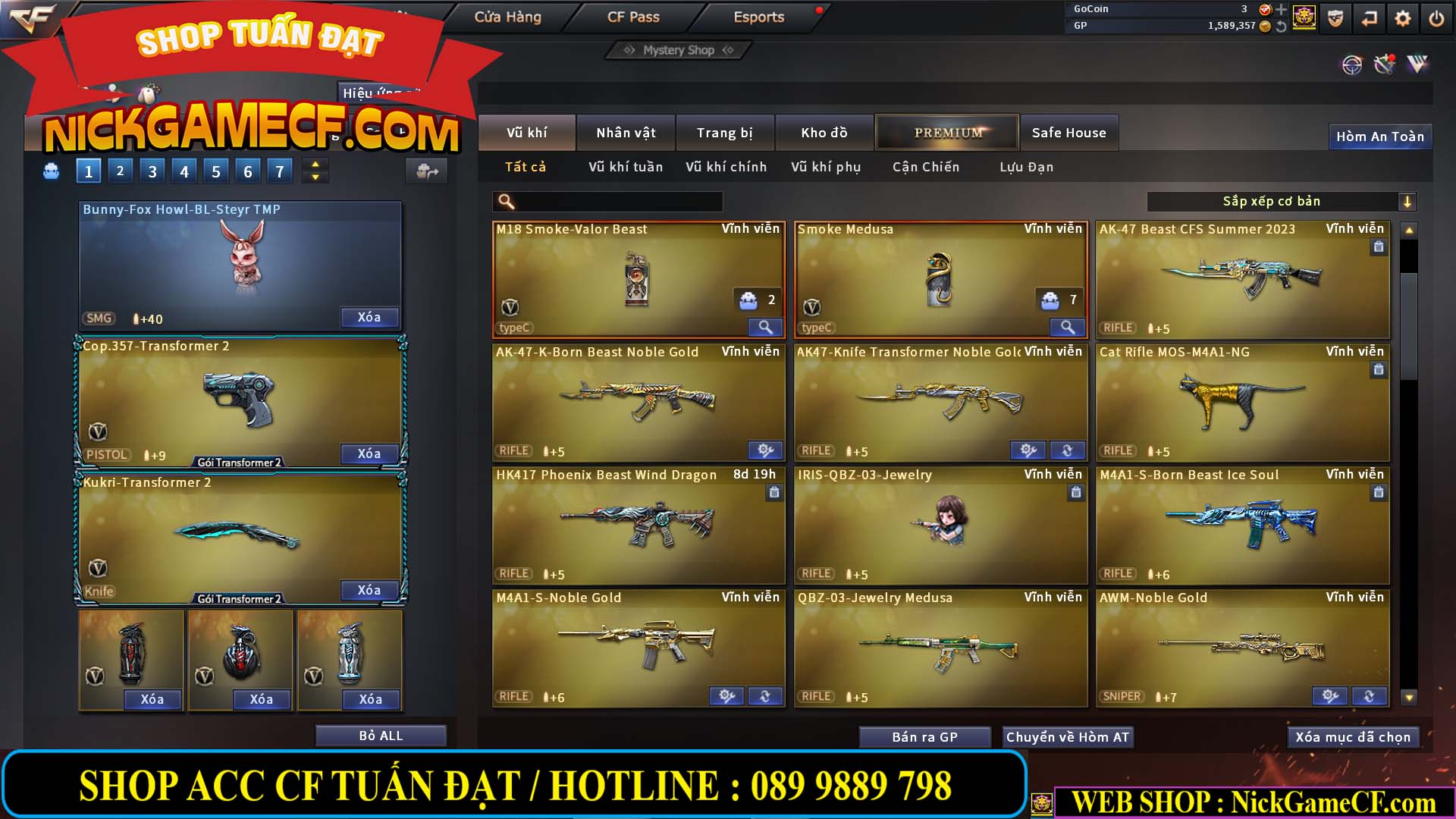 MÃ CF13083 - GIÁ : 6M2 - CHIẾN C4 - ZOM - 58 VIP - VIP5